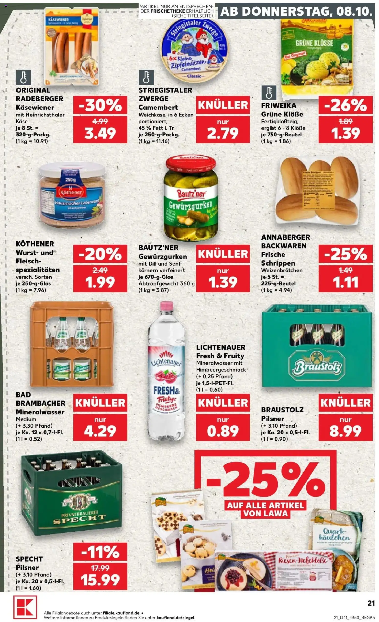 Prospekt Kaufland ab 08.10.2026 » Angebote Online zum Blättern | Seite: 21 | Produkte: Quark, Spezialitäten, Camembert, Dill