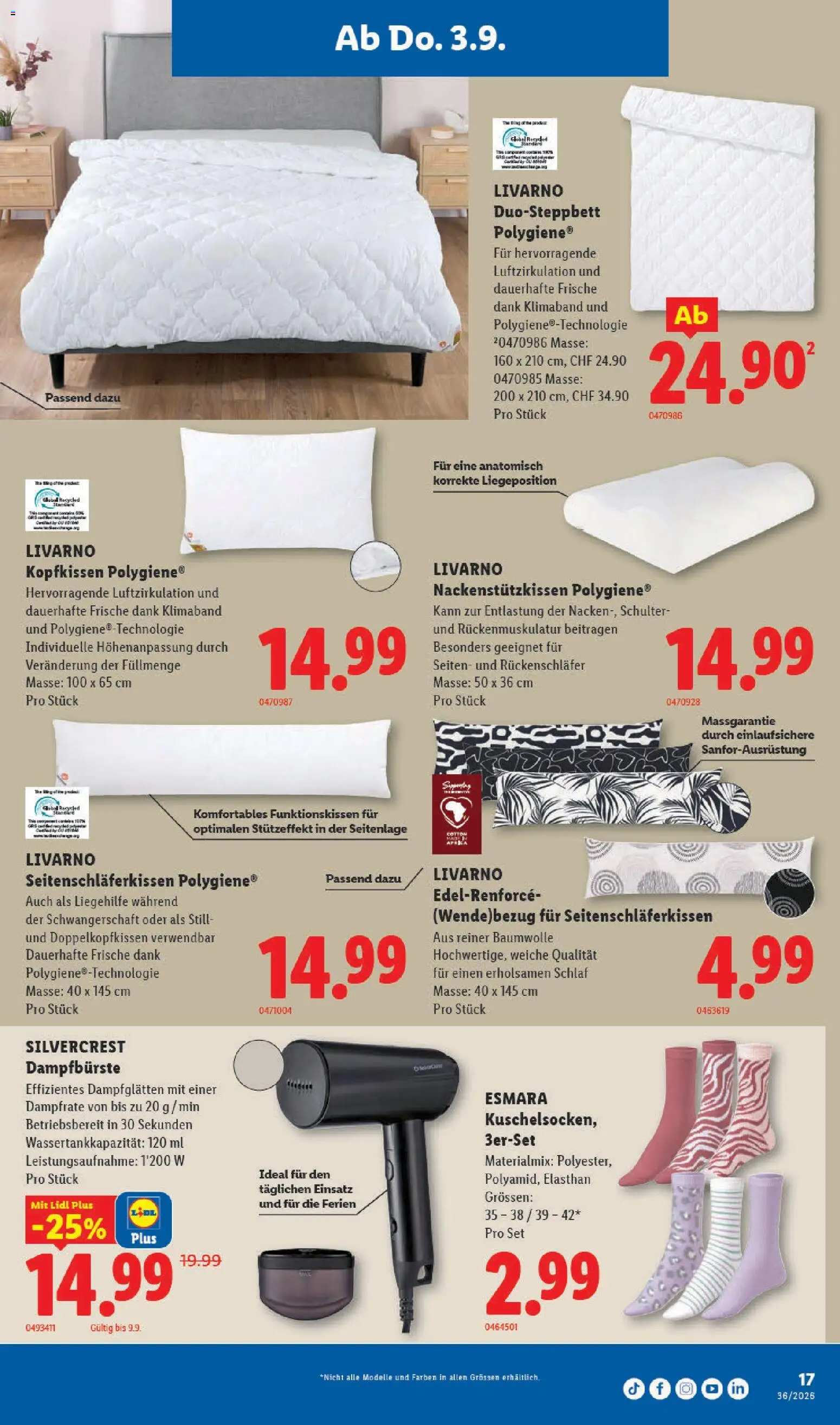 Lidl aktionen – gültig ab 03.09.2026 | Seite: 21 | Produkte: Kopfkissen