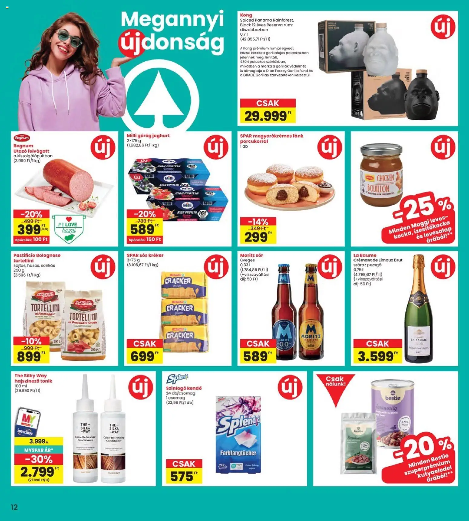 Interspar akciós ujság - amely érvényes a következő dátumtól: 2026.10.22. | Oldal: 12 | Termékek: Hajszínező, Kutyaeledel, Milli, Pezsgő