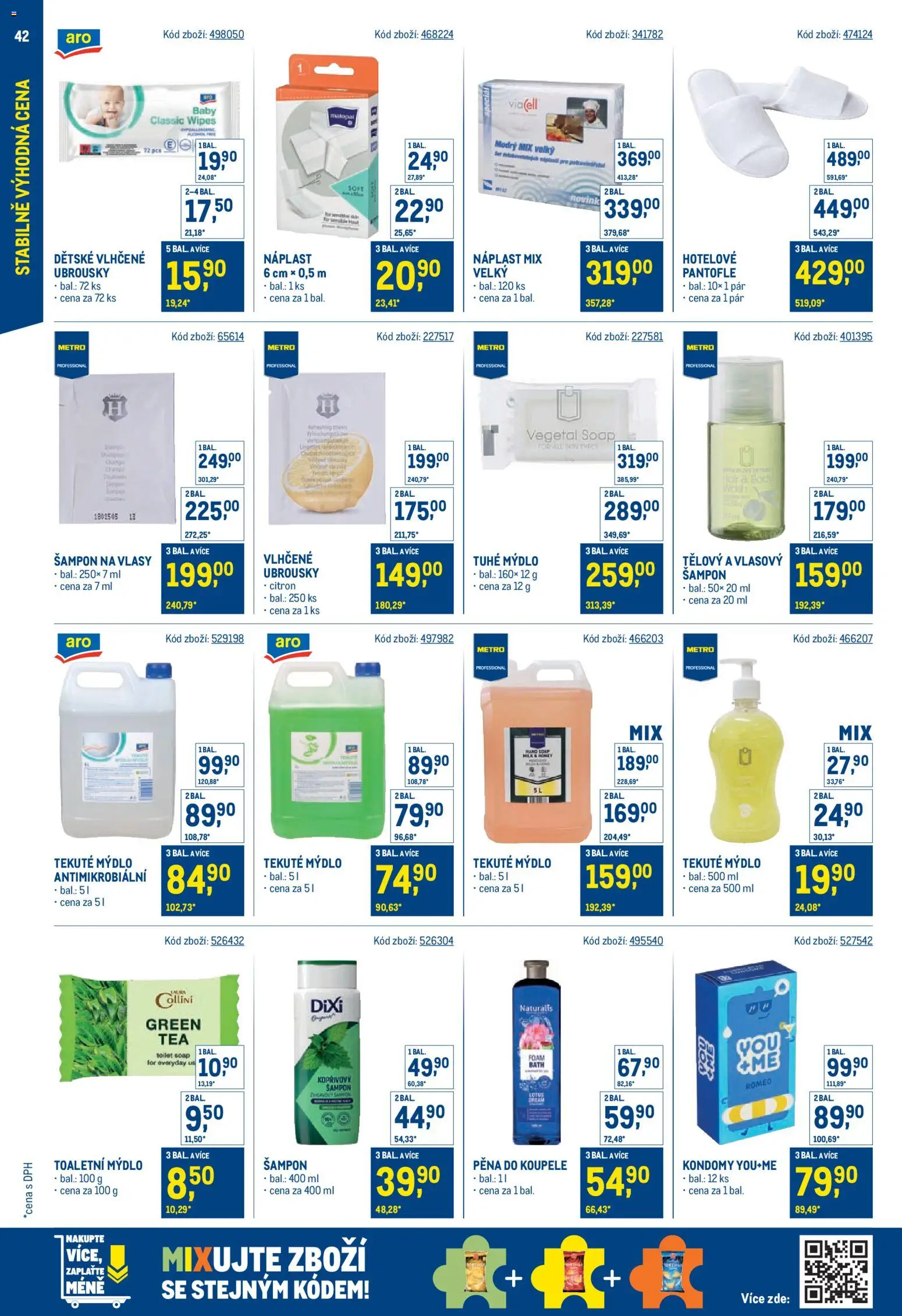 Makro leták - Stabilně výhodná cena od 18.05.2026 | Strana: 42 | Produkty: Mýdlo, Ubrousky, Lotus, Šampon
