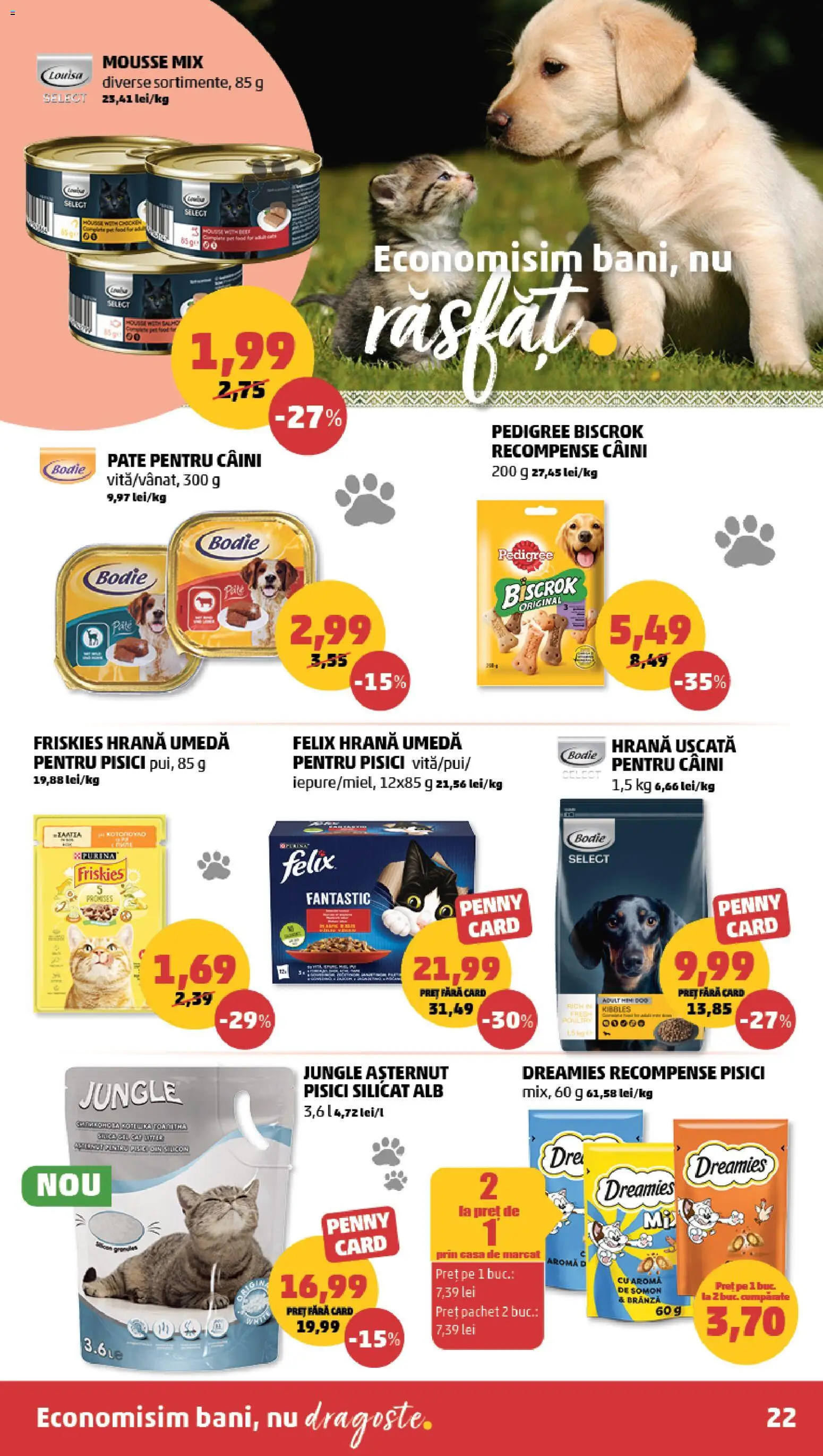 Noul catalog PENNY – valabil de la 17.06.2026 | Pagină: 22 | Produse: Hacıyatmaz Kedi Oyuncağı, Pate, Brânză