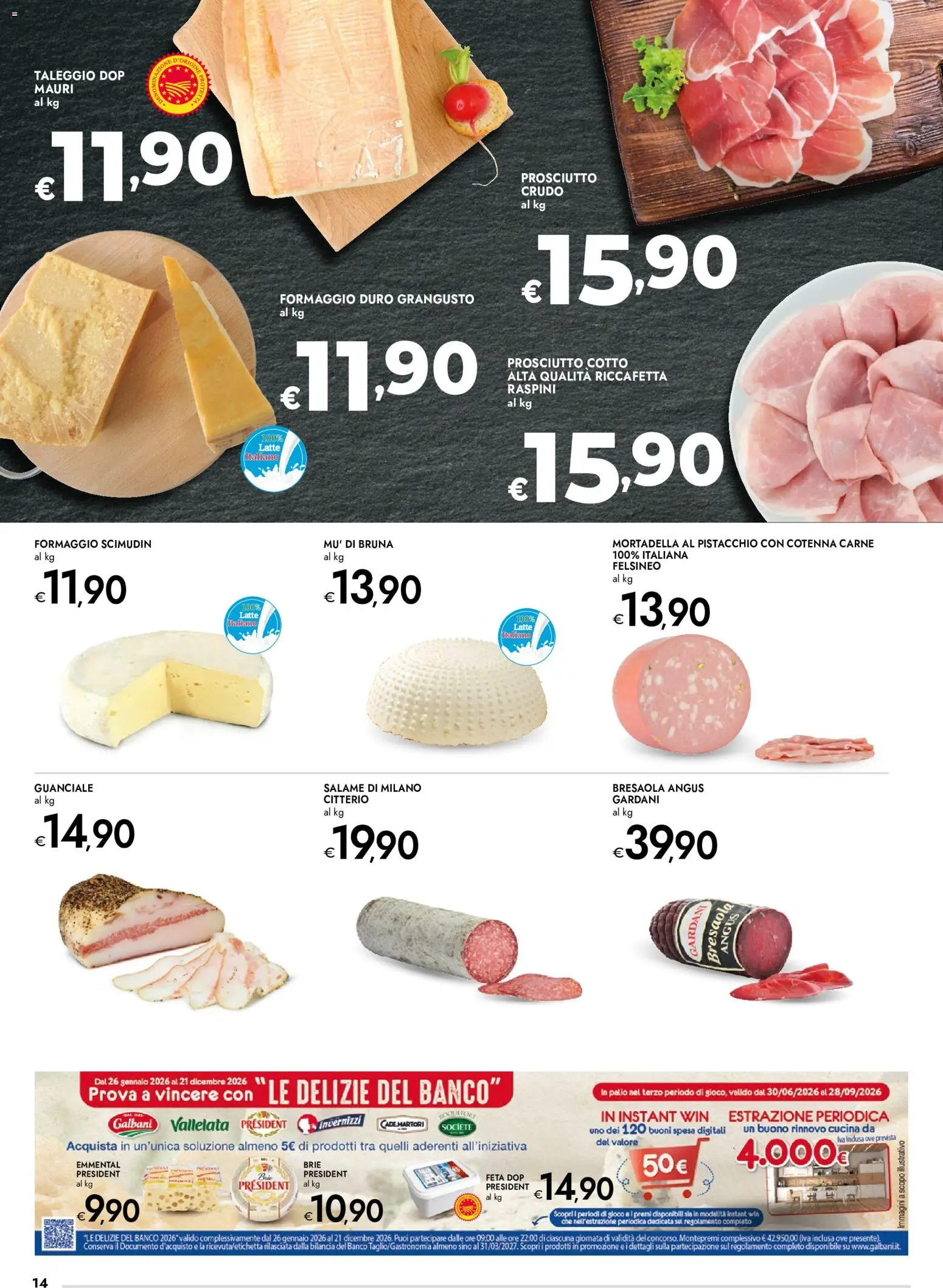 Volantino bennet del 10/09/2026 | Pagina: 14 | Prodotti: Prosciutto, Bilancia, Formaggio duro, Emmental