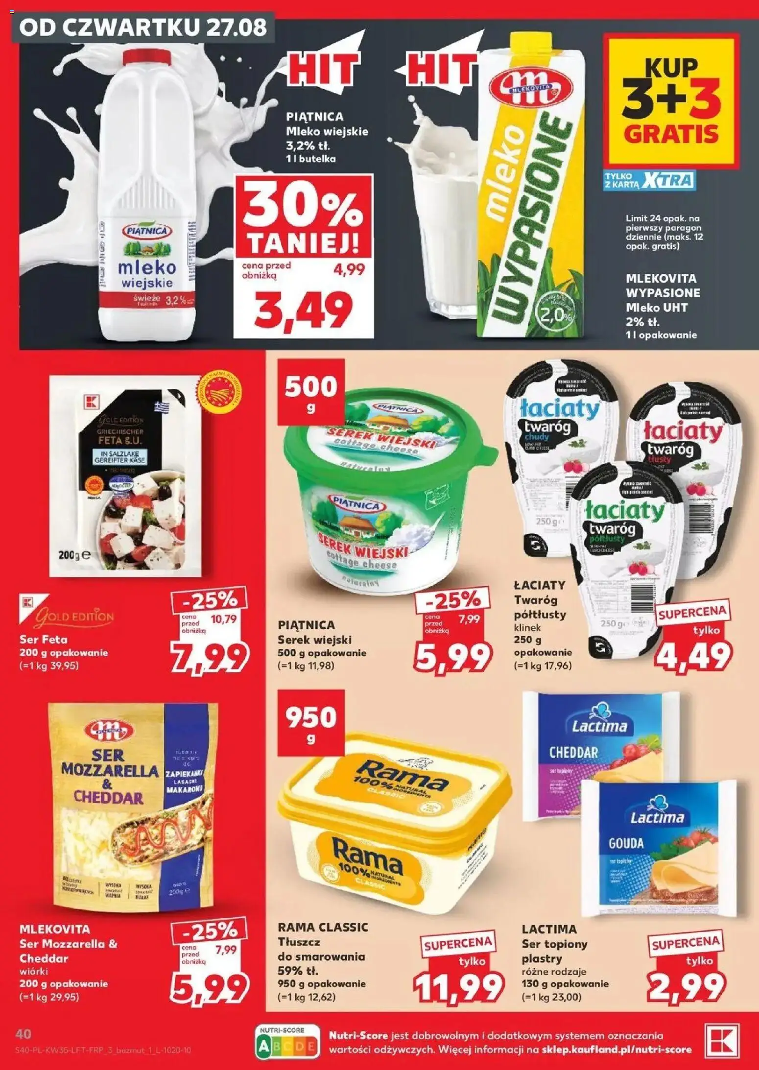 Kaufland gazetka od 27.08.2026 - od jutra PDF | Strona: 40 | Produkty: Ser topiony, Serek, Serek wiejski, Twaróg