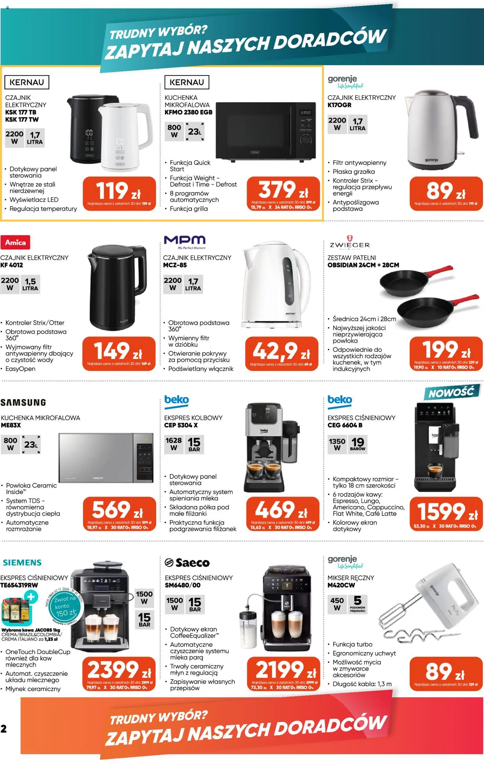 Max elektro Black Friday od 29.10.2026 | Strona: 2 | Produkty: Kuchenka, Mikser, Półka, Kawa