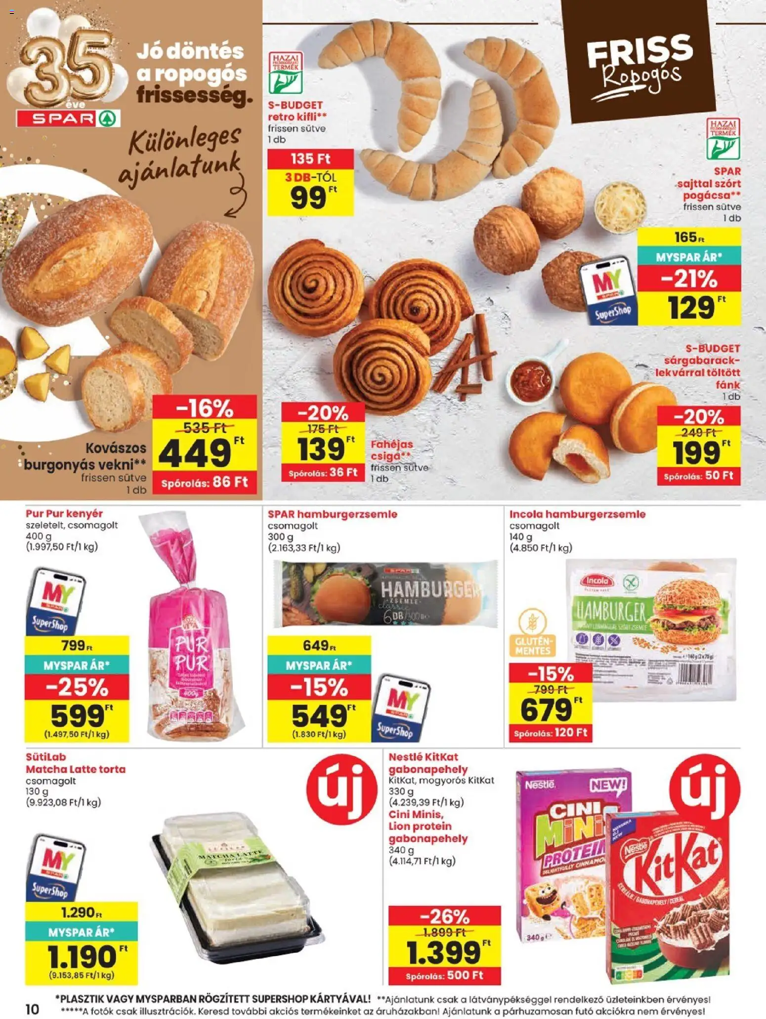 Spar akciós ujság - amely érvényes a következő dátumtól: 2026.08.06. | Oldal: 10 | Termékek: Sárgabarack, Fánk, Hamburgerzsemle, Pogácsa