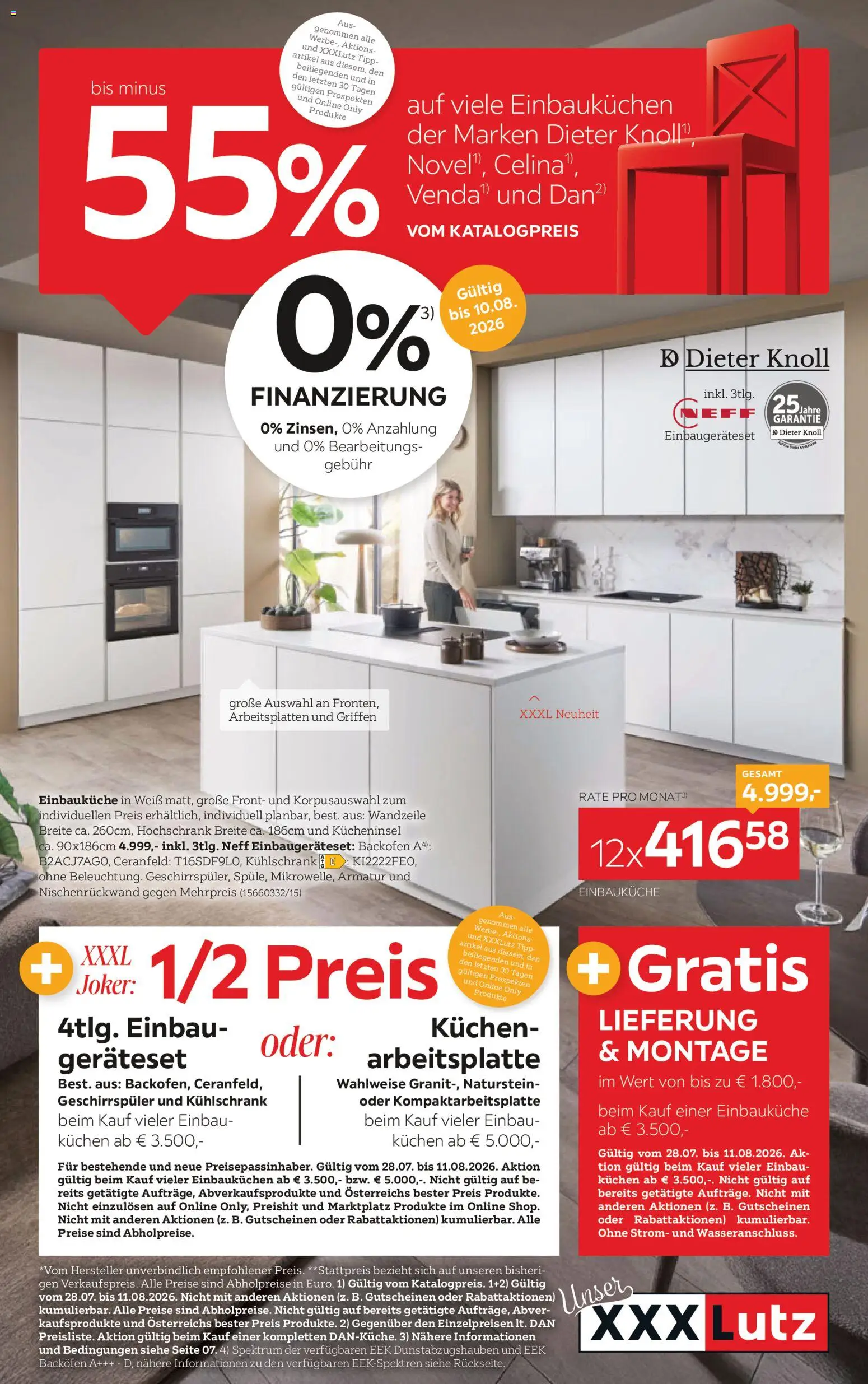 XXXLutz - Küchen gültig ab 28.07.2026 | Seite: 1 | Produkte: Kühlschrank, Geschirrspüler