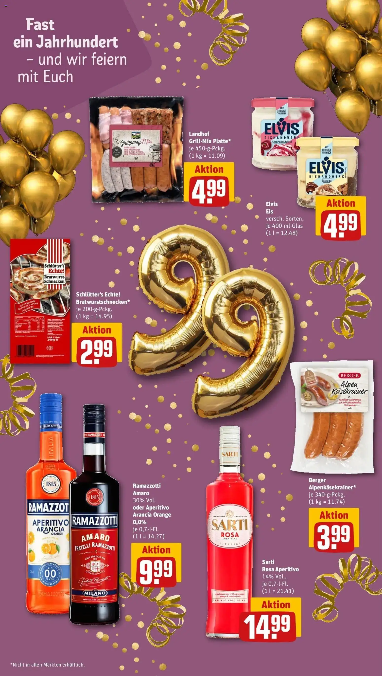 Rewe Prospekt München – gültig ab 17.05.2026 | Seite: 16 | Produkte: Bratwurst, Käsekrainer, Eis, Ramazzotti