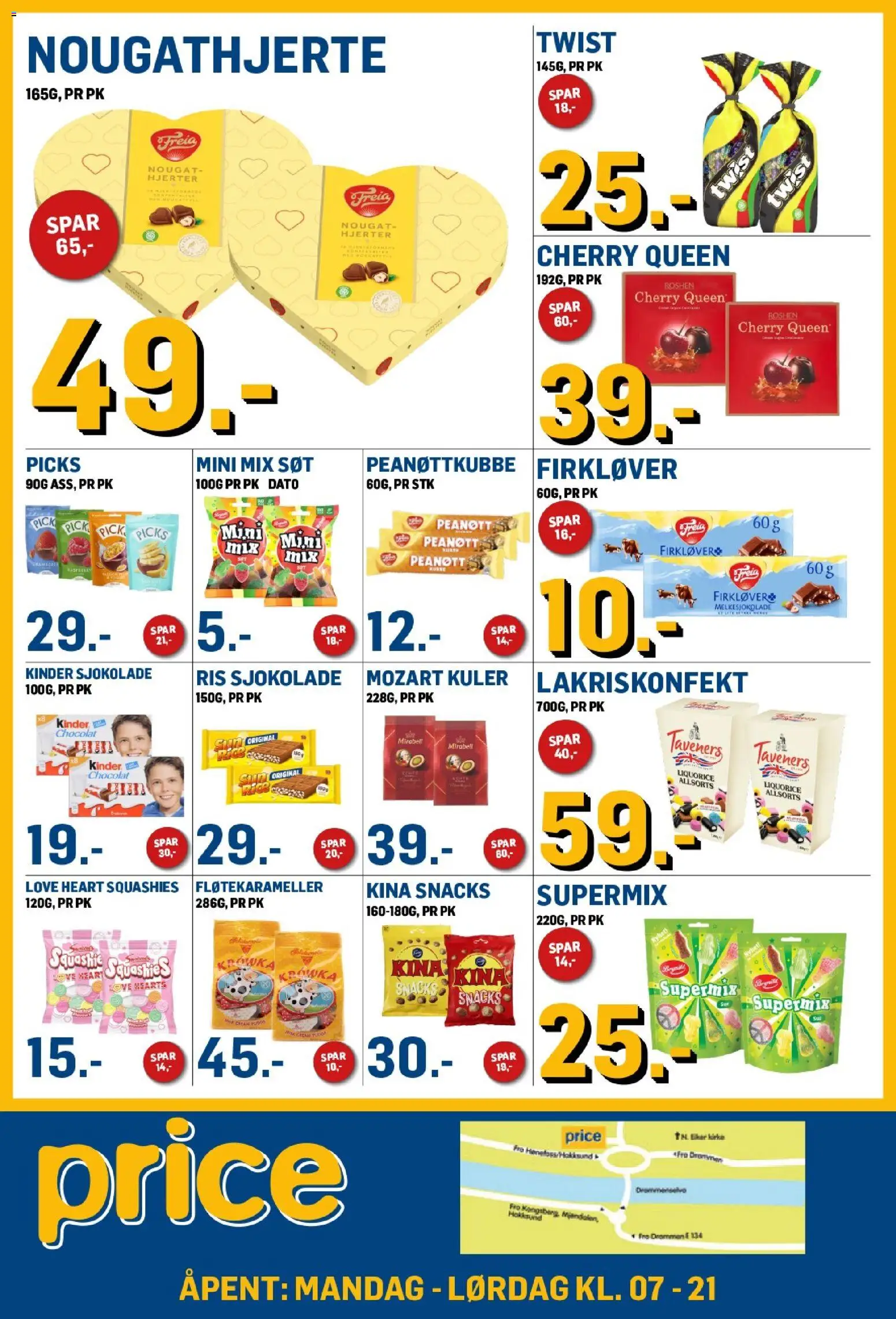 {H1} | Side: 3 | Produkter: Sjokolade, Ris, Snacks, Mix fructe