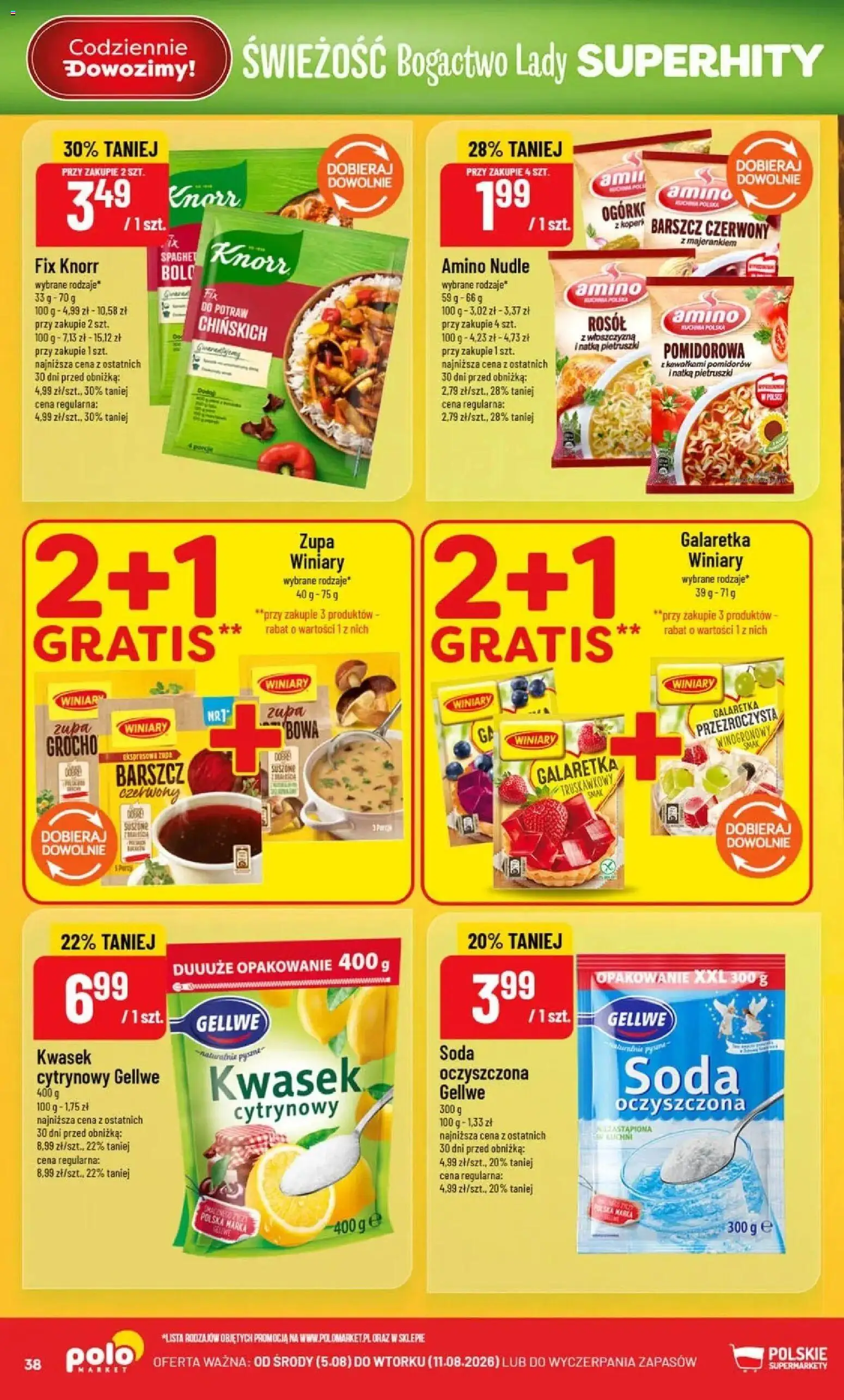 POLOmarket gazetka od 05.08.2026 | Strona: 38 | Produkty: Galaretka, Włoszczyzna, Zupa, Ogórki