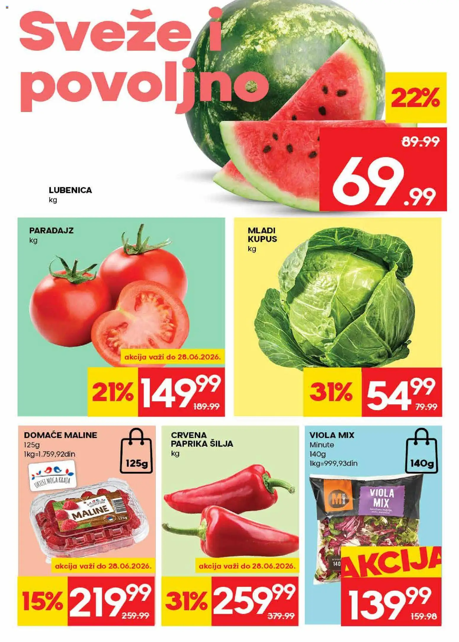 Mercator katalog - važi od 25.06.2026 | Strana: 2 | Proizvode: Paprika, Lubenica, Kupus, Paradajz