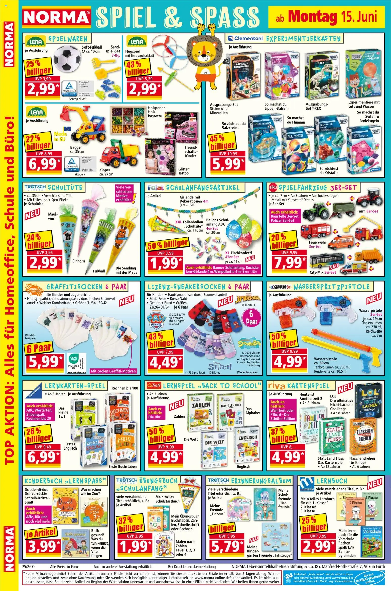 Norma Prospekt – gültig ab 15.06.2026 | Seite: 20 | Produkte: Top, Spiel, Uhr, Lippenbalsam