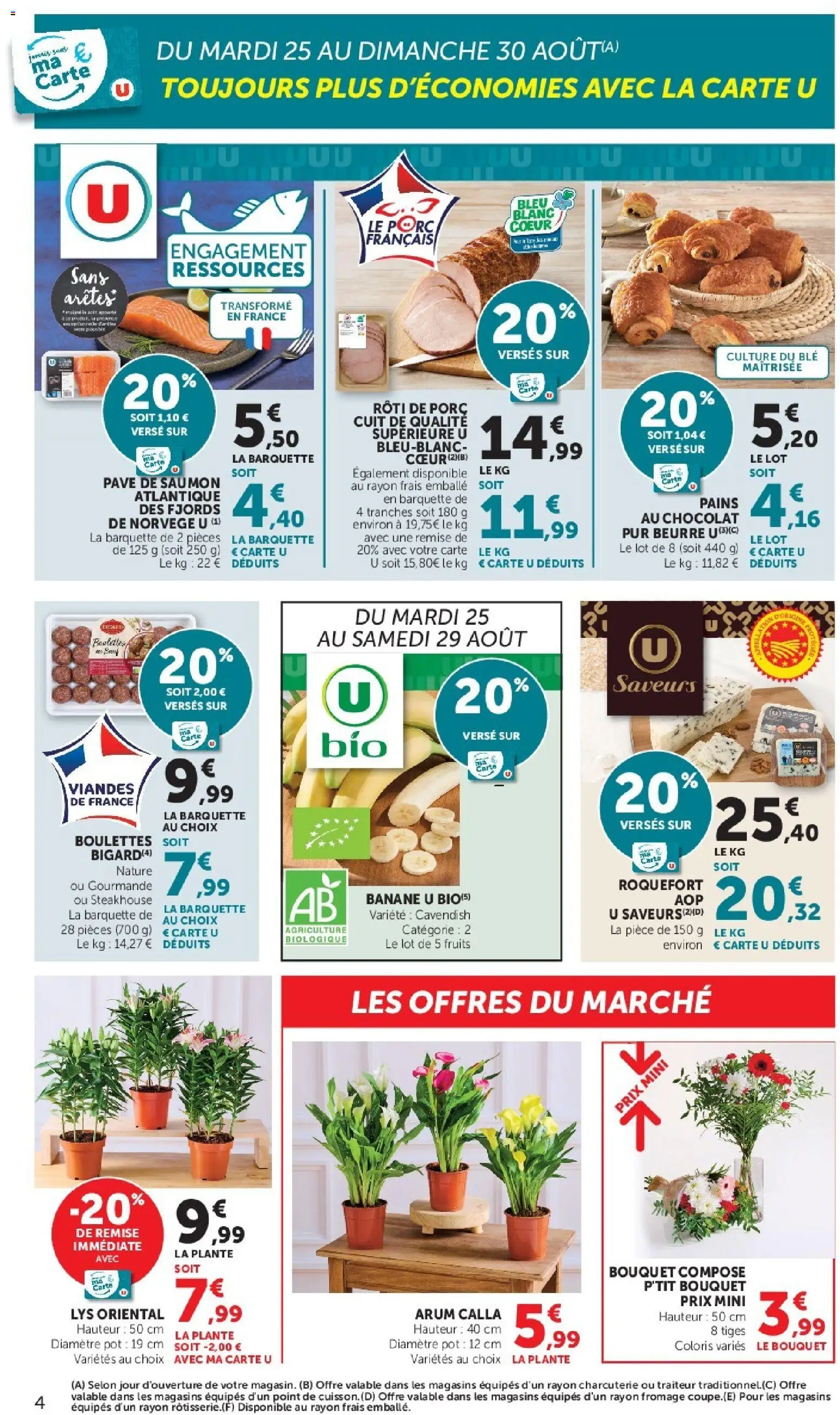 {H1} | Page: 4 | Produits: Pavé de saumon, Blé, Porc, Saumon
