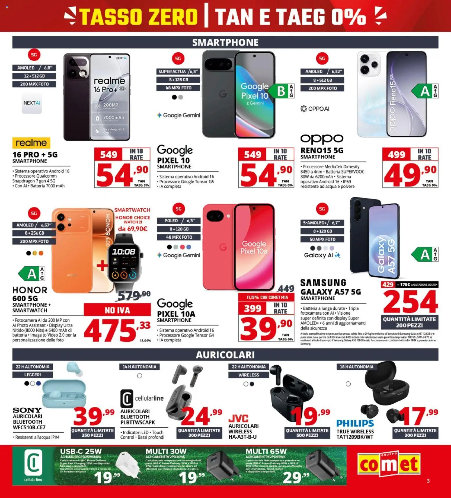Volantino Comet del 16/07/2026 | Pagina: 3 | Prodotti: Acqua, USB, Smartwatch, Samsung