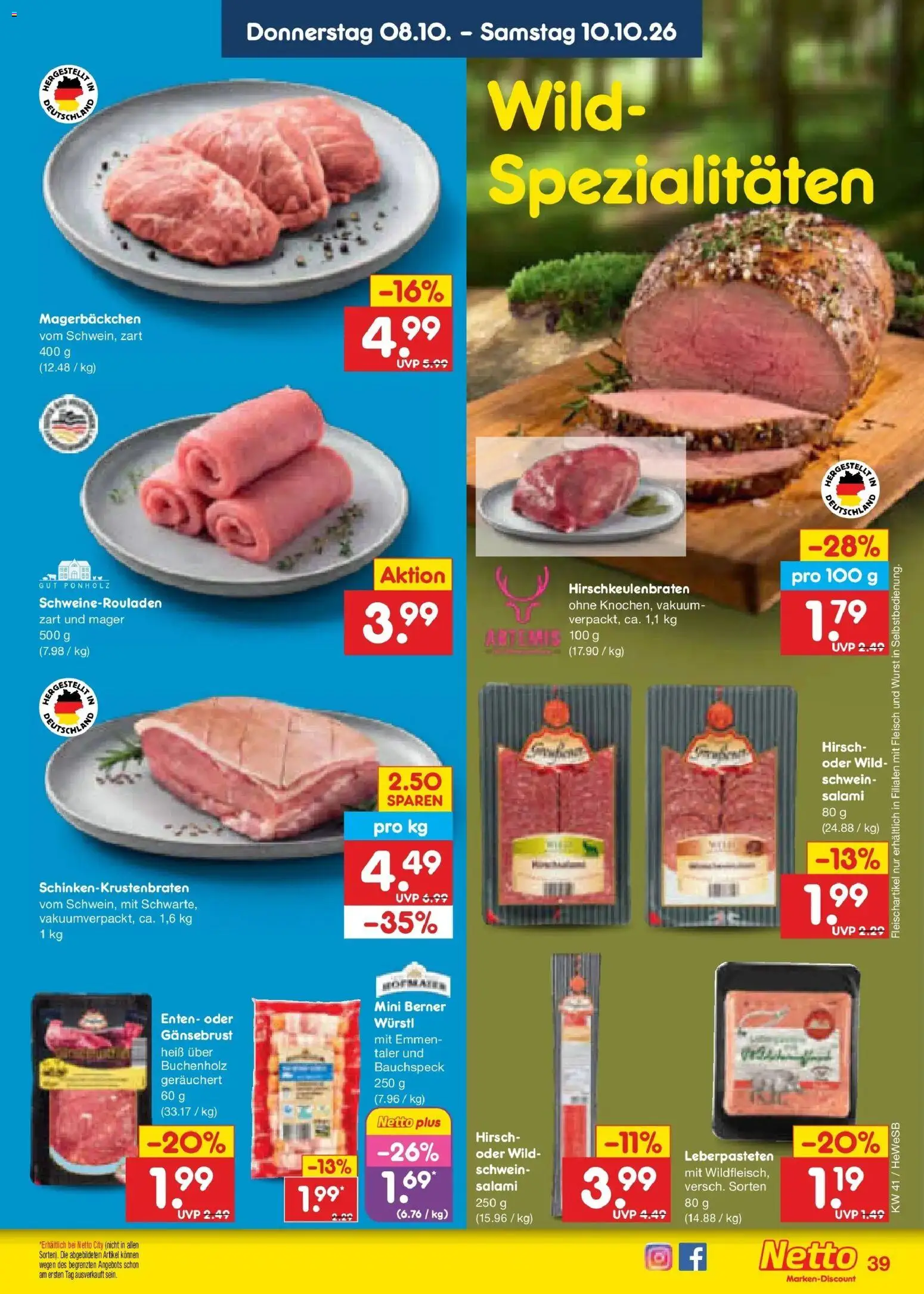 Netto Marken-Discount Prospekt Hamburg (ab 05.10.2026) » Angebote | Seite: 49 | Produkte: Spezialitäten, Wurst, Salami, Fleisch