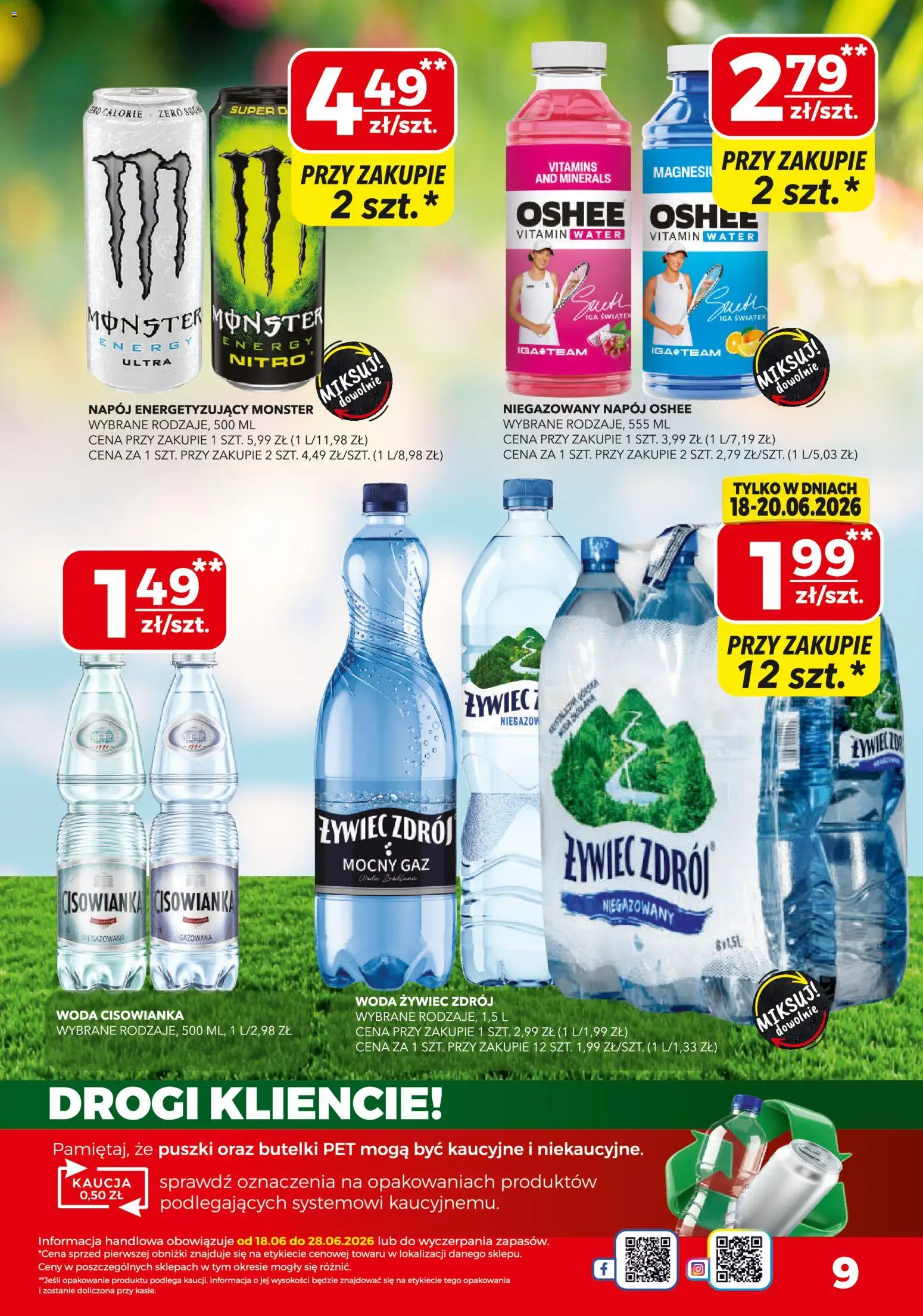 Top Market gazetka od 18.06.2026 | Strona: 9 | Produkty: Woda żywiec, Woda
