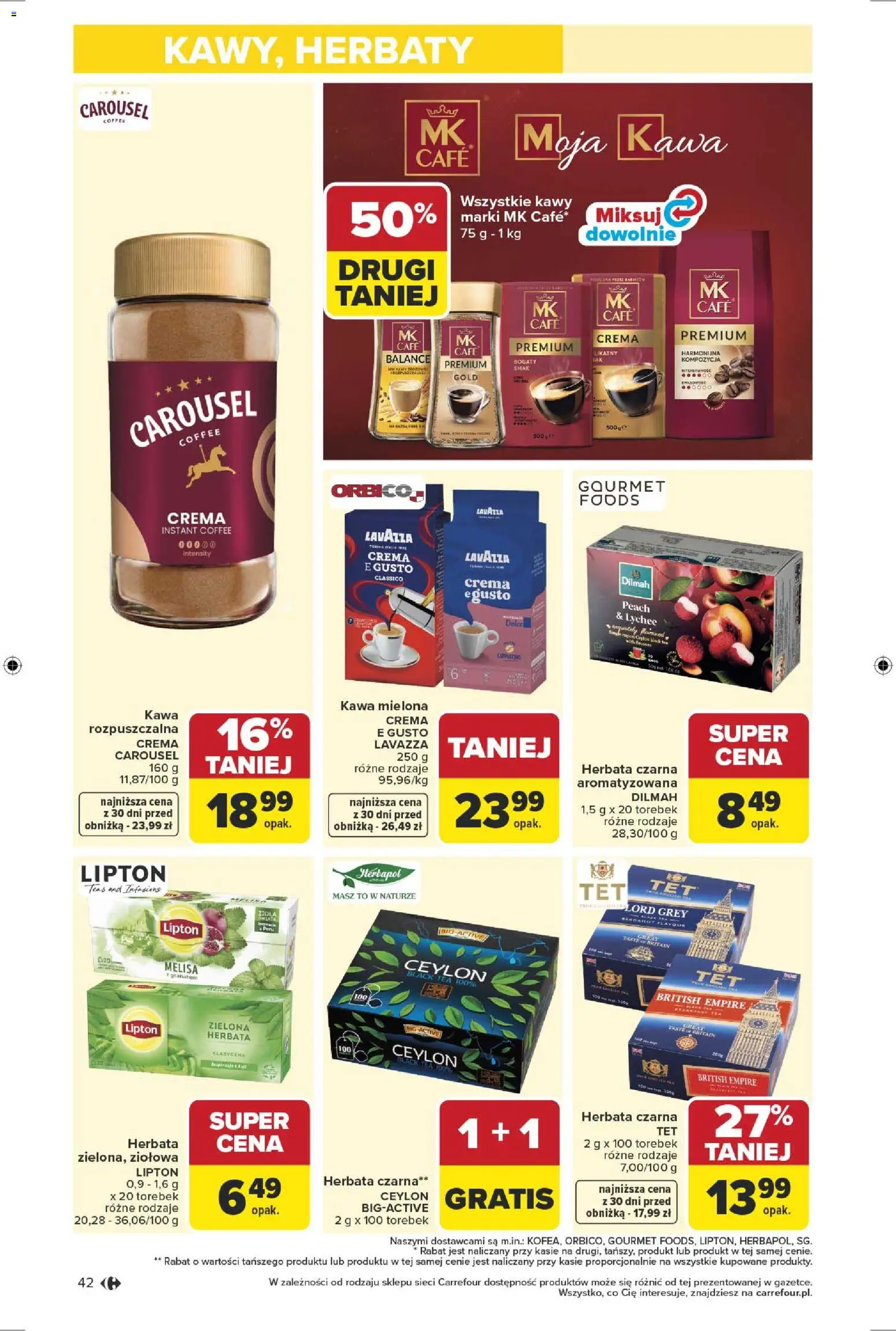 Carrefour gazetka od 13.04.2026 | Strona: 44 | Produkty: Lavazza, Kawa, Herbata, Melisa