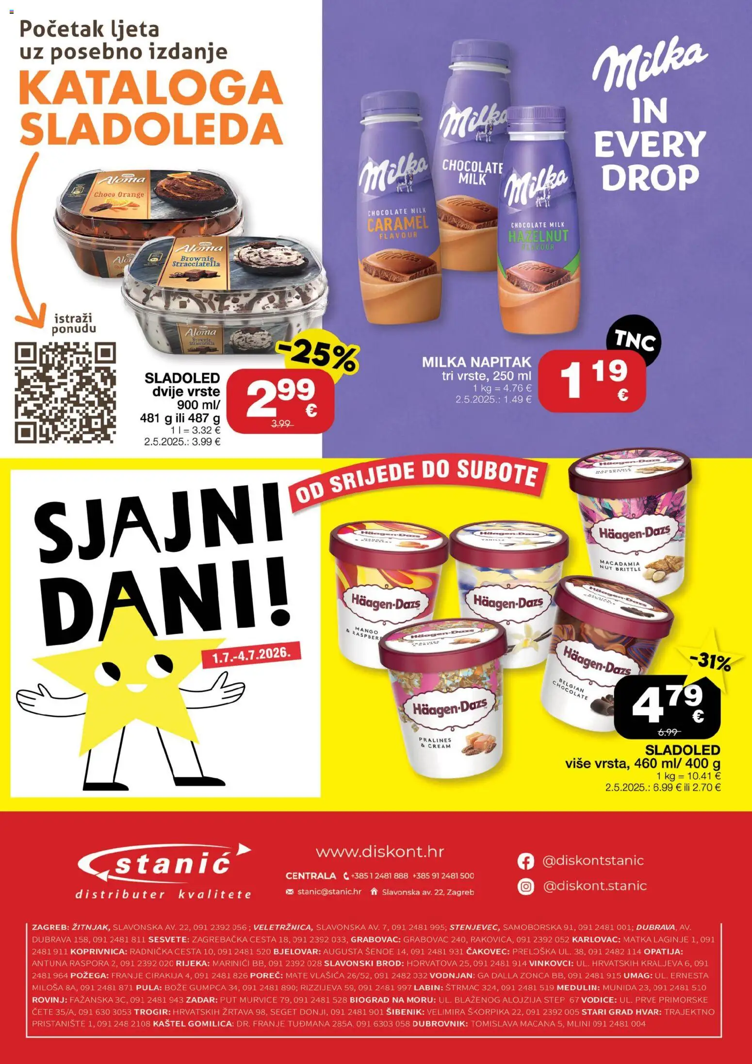 Stanić Diskont katalog | vrijedi od 25.06.2026 | Stranica: 16 | Proizvodi: Sladoled, Mango, Milka
