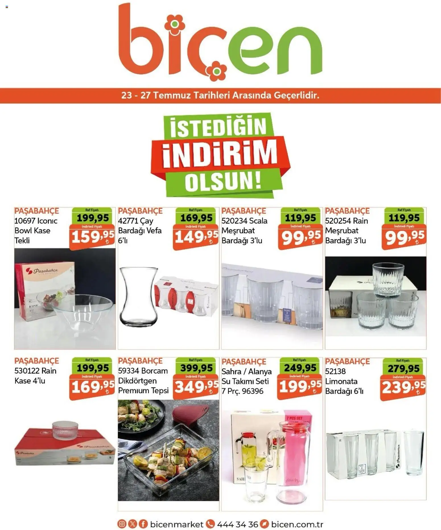 Biçen Market İndirim - 23 Temmuz 2026 tarihinden itibaren geçerlidir | Sayfa: 8 | Ürünler: Limonata, Kaşe, Çay, Tepsi
