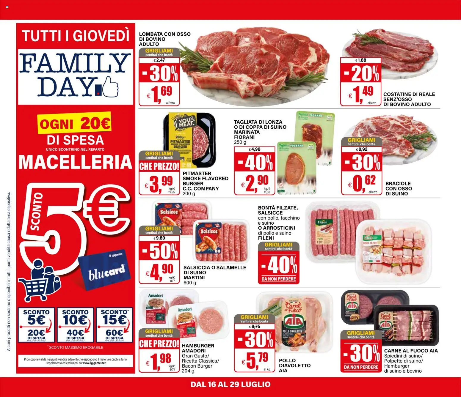 Volantino Il Gigante del 16/07/2026 | Pagina: 18 | Prodotti: Suino, Tacchino, Salsiccia, Polpette