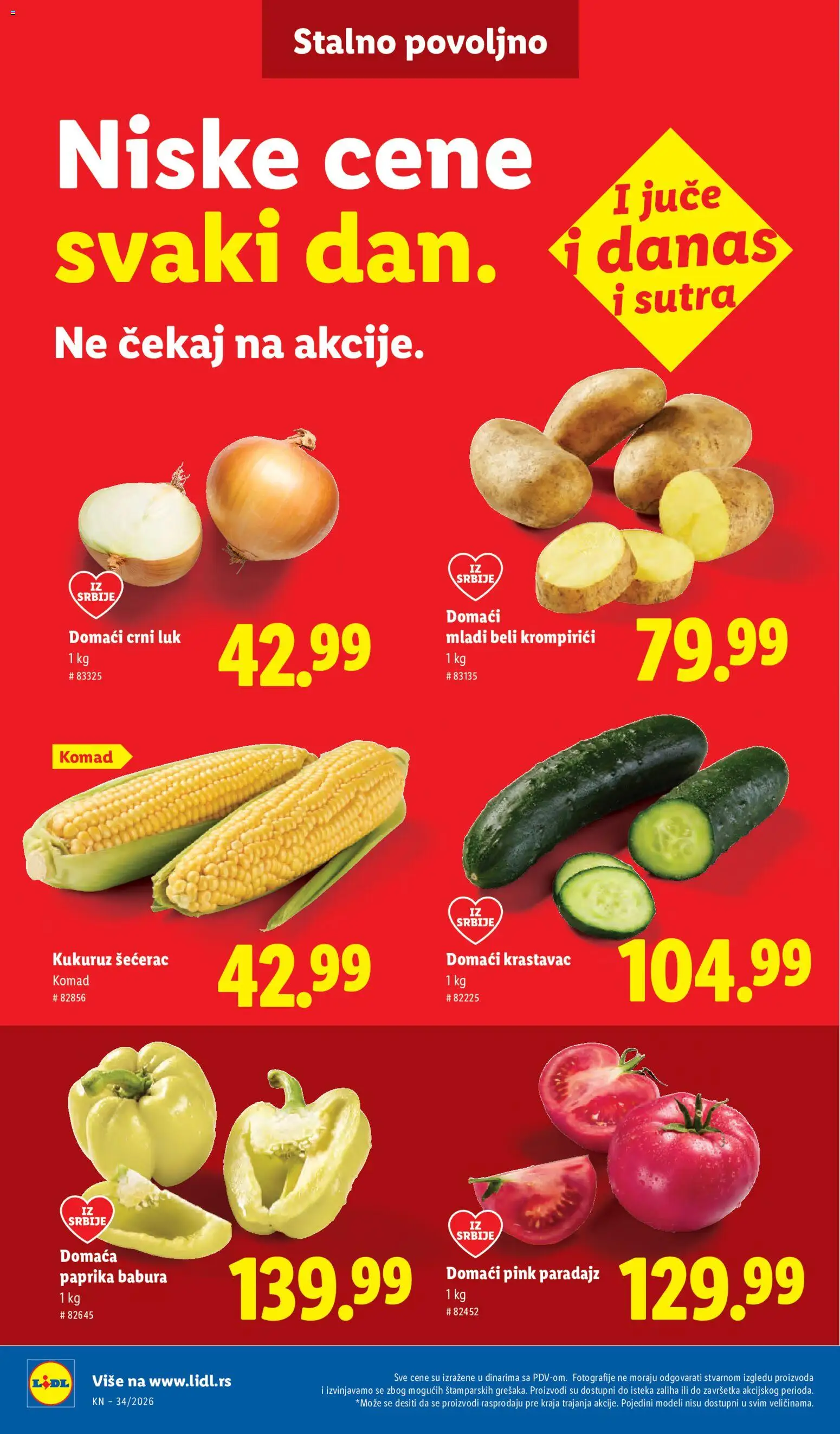 Lidl katalog - važi od 20.08.2026 | Strana: 42 | Proizvode: Krastavac, Paprika, Kukuruz, Paradajz