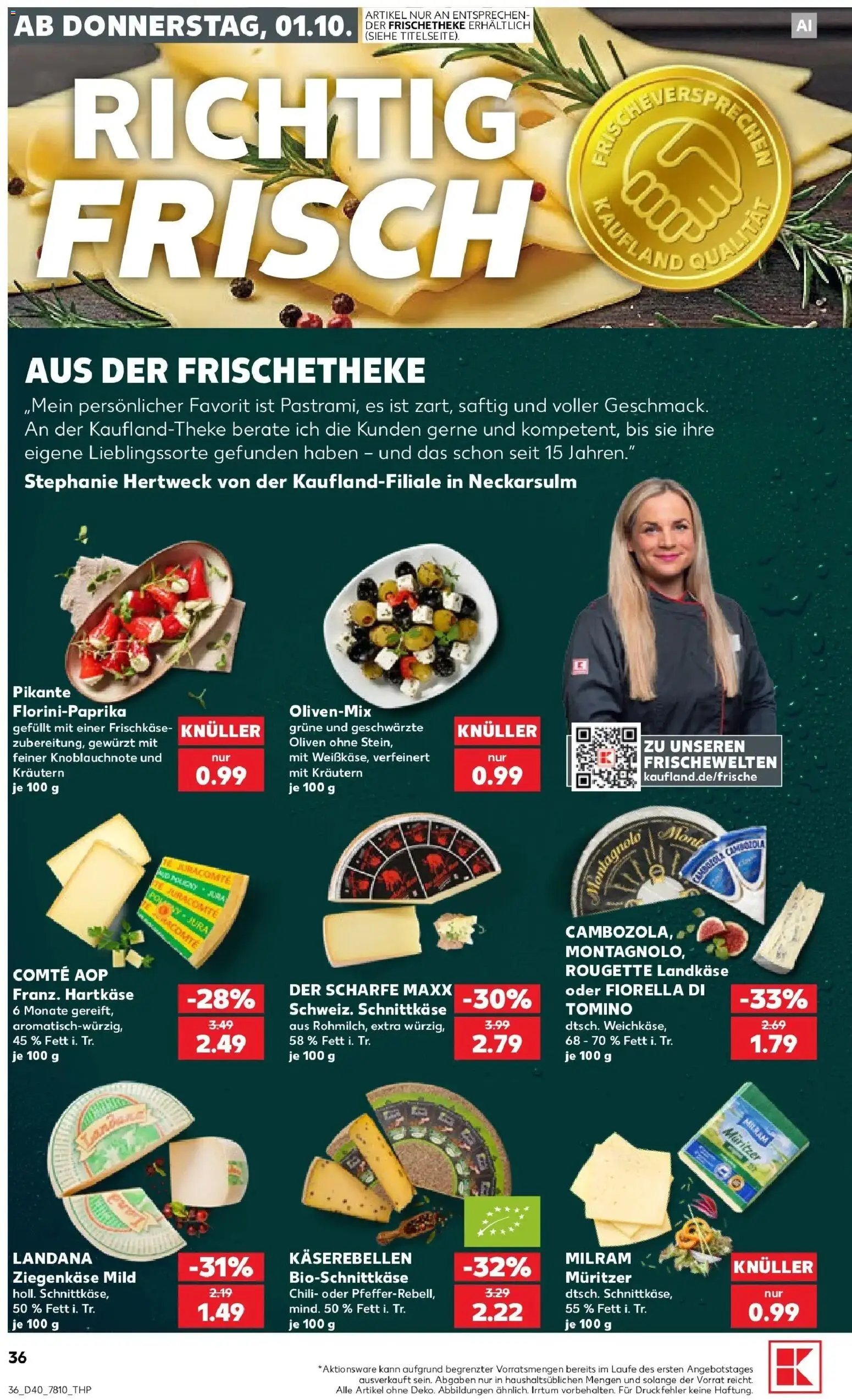 Prospekt Kaufland ab 28.09.2026 » Angebote Online zum Blättern | Seite: 46 | Produkte: Ziegenkäse, Milram, Chili, Frischkase