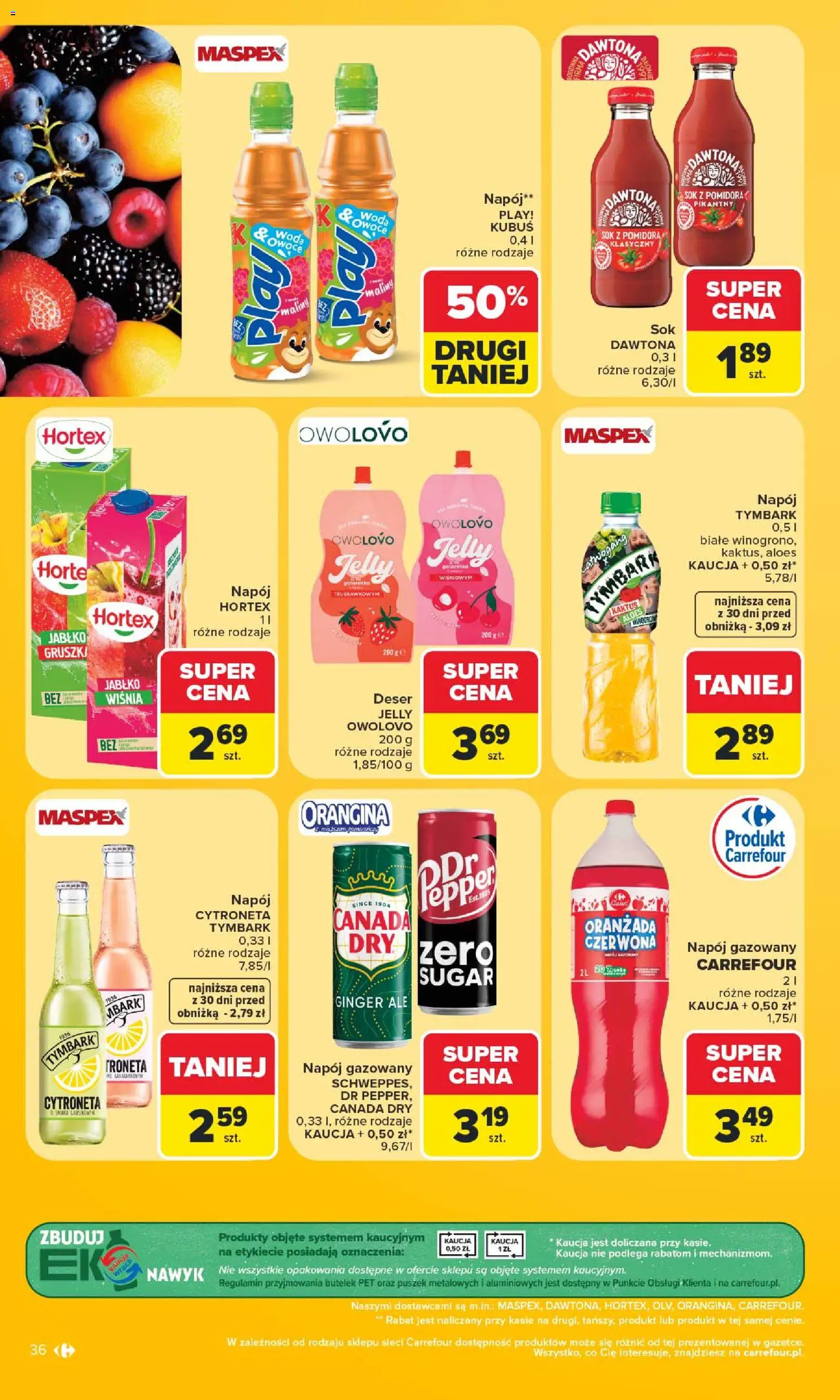 Carrefour gazetka od 08.06.2026 | Strona: 38 | Produkty: Ginger Ale, Aloes, Sok, Woda