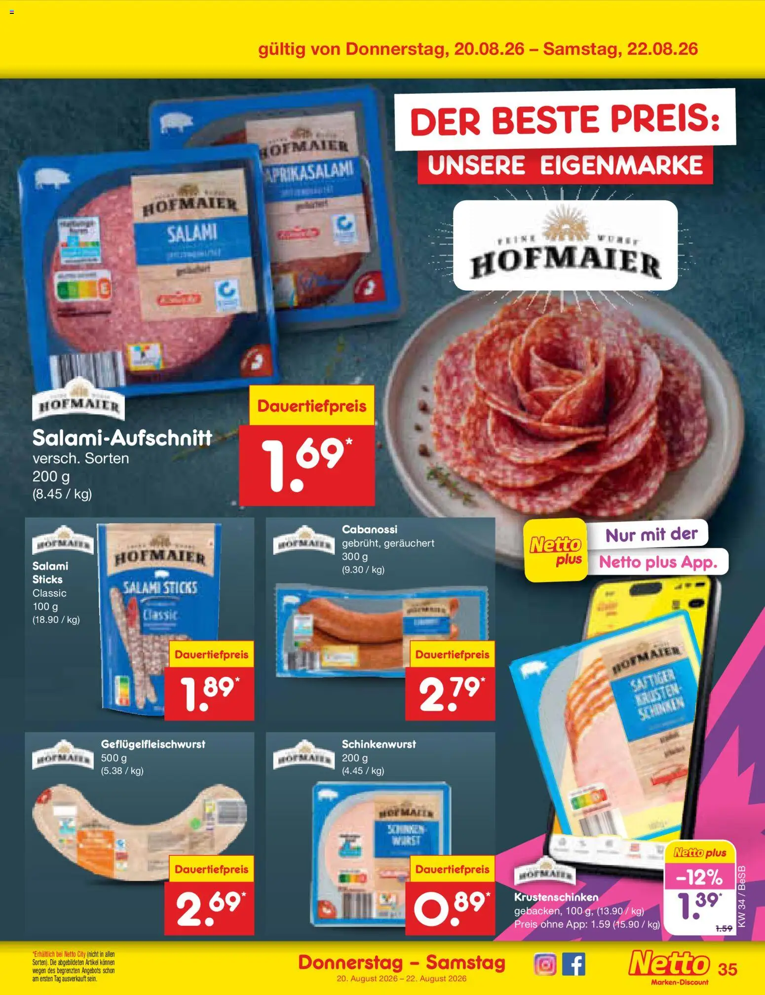 Netto Marken-Discount Prospekt – gültig ab 17.08.2026 | Seite: 53 | Produkte: Salami, Schinken