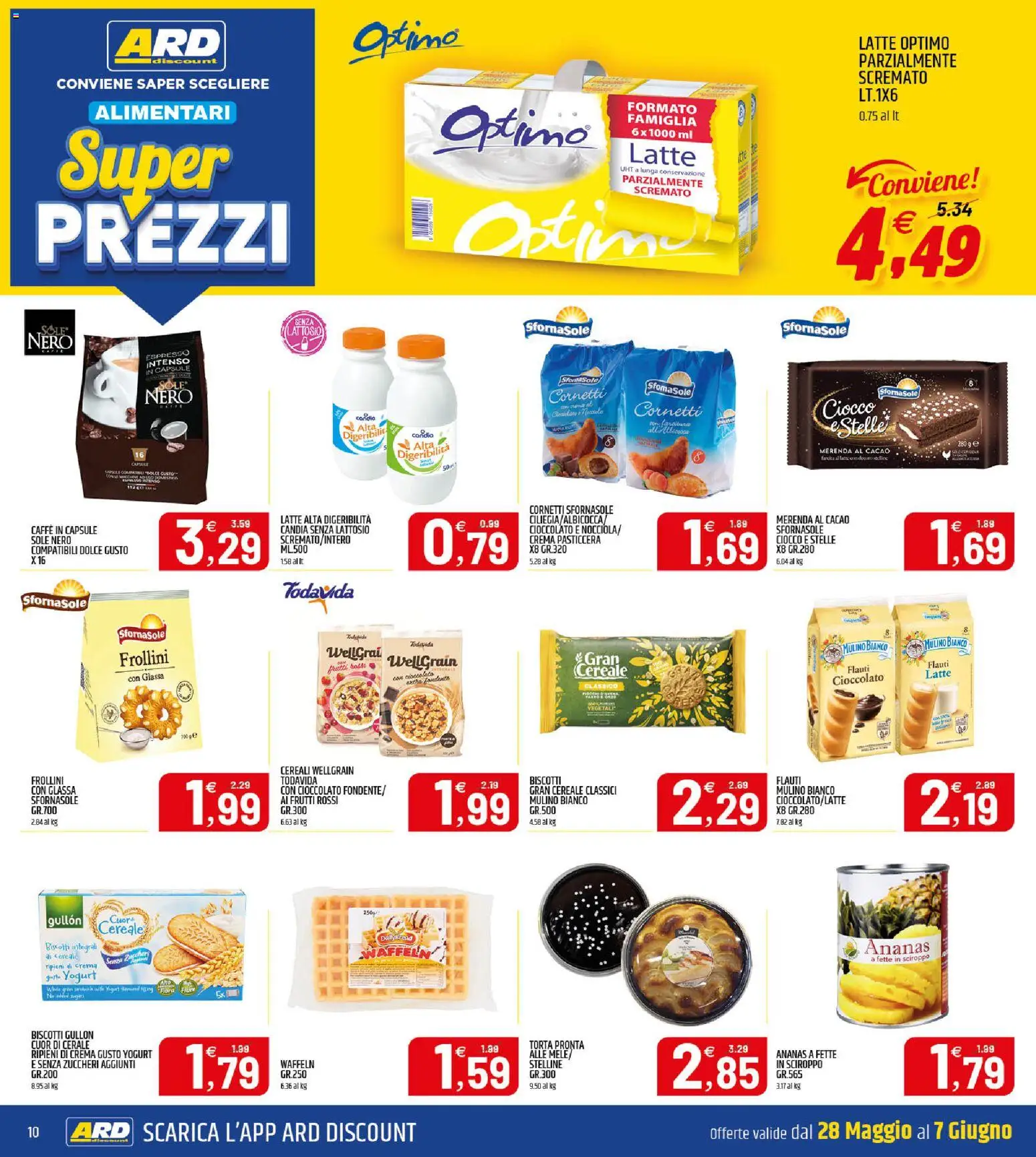 Volantino ARD Discount del 28.05.2026 | Pagina: 10 | Prodotti: Yogurt, Cioccolato, Cereali, Biscotti
