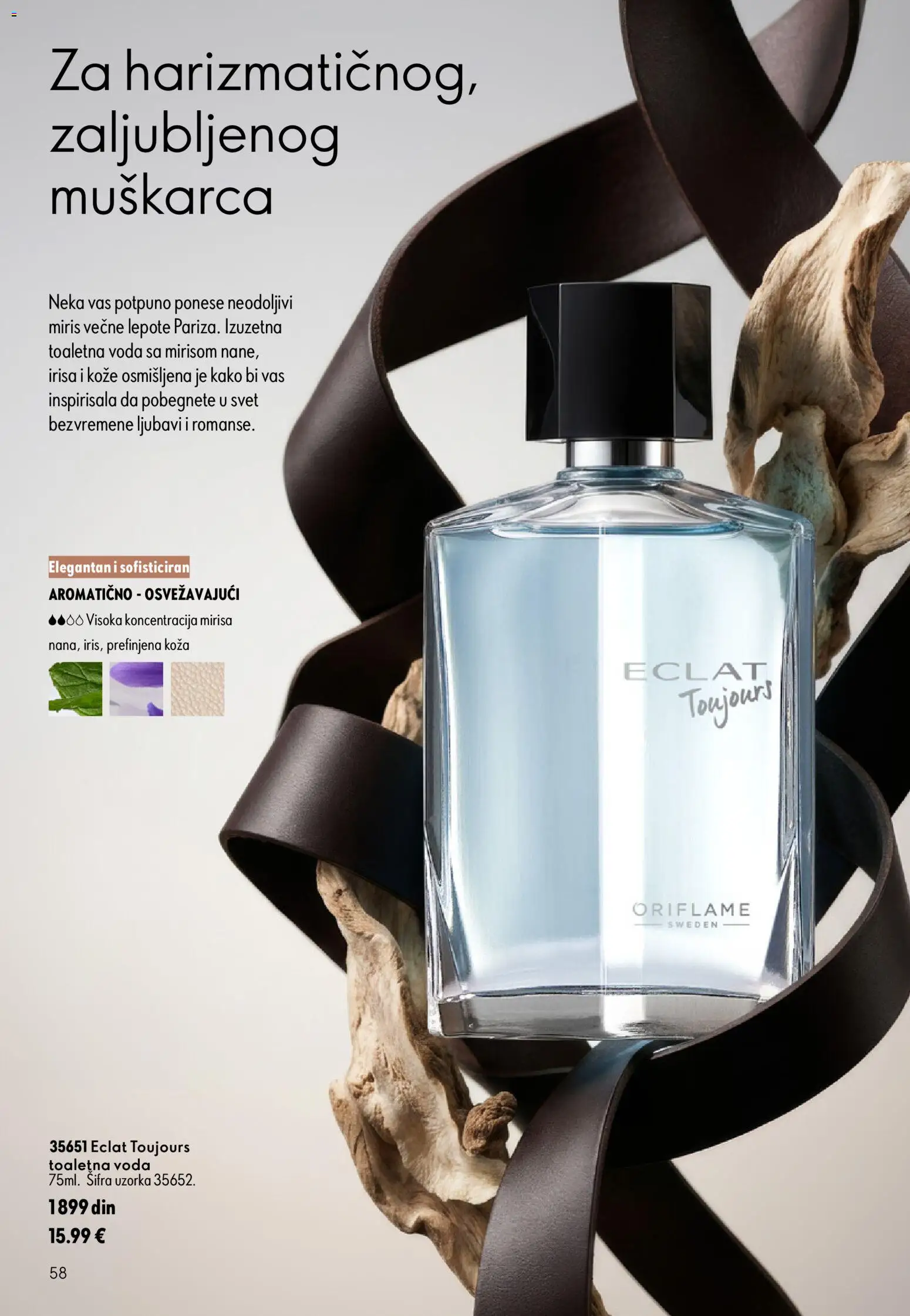 Oriflame katalog - važi od 16.09.2026 | Strana: 58 | Proizvode: Miris, Toaletna voda, Voda