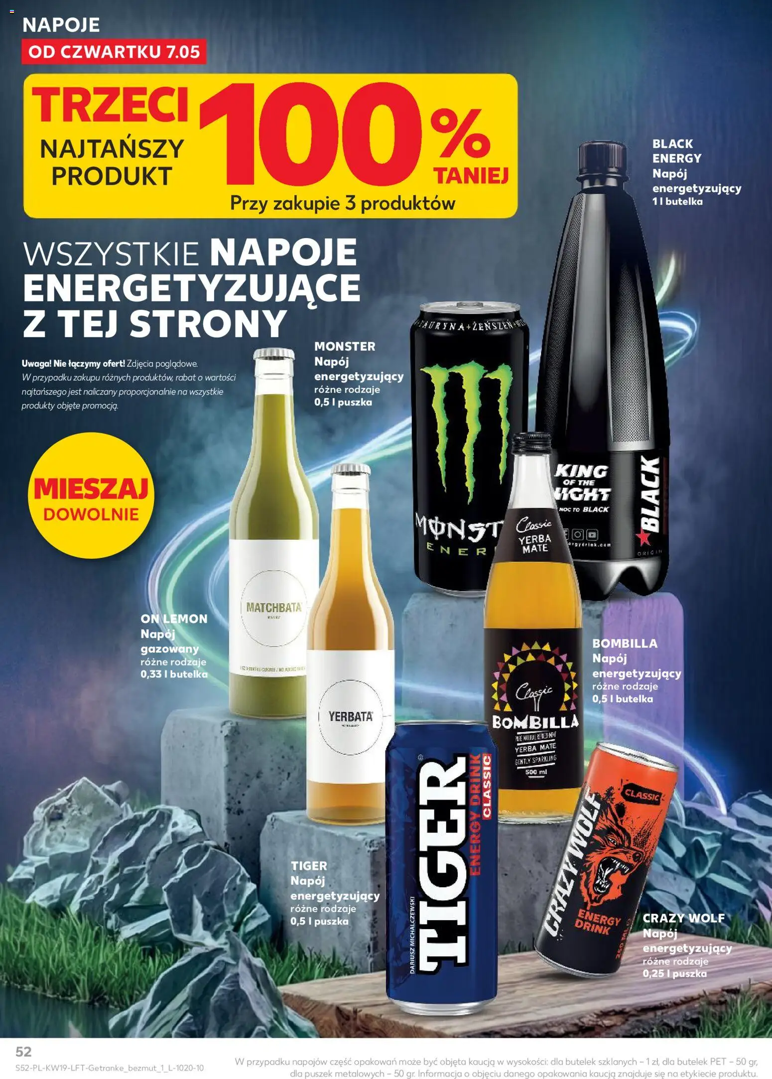 Kaufland Polsko leták od 07.05.2026 | Strana: 52 | Produkty: Yerba mate, Crazy Wolf, Tiger, Energy drink