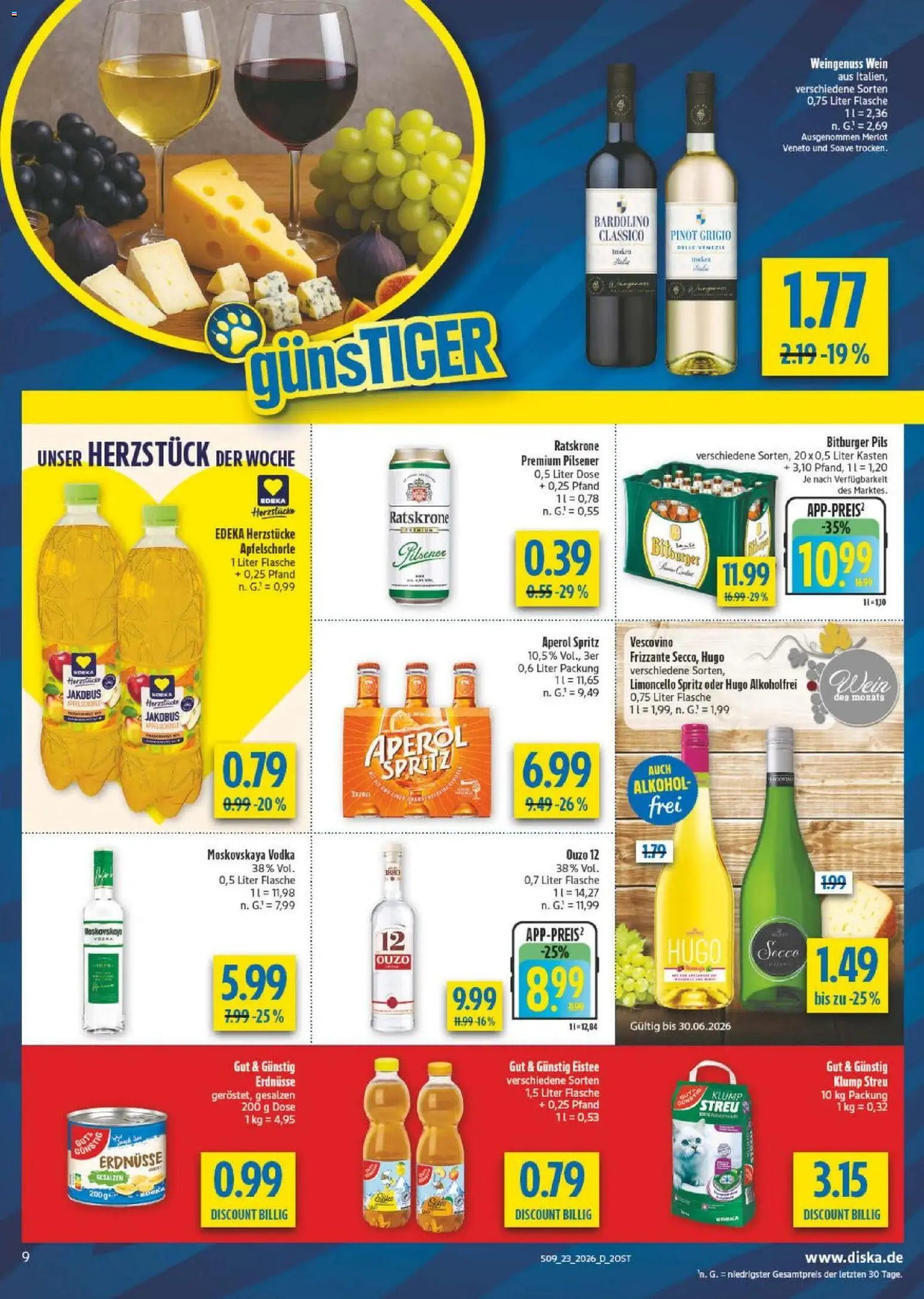 Diska Prospekt – gültig ab 01.06.2026 | Seite: 13 | Produkte: Ouzo 12, Ouzo, Merlot, Limoncello