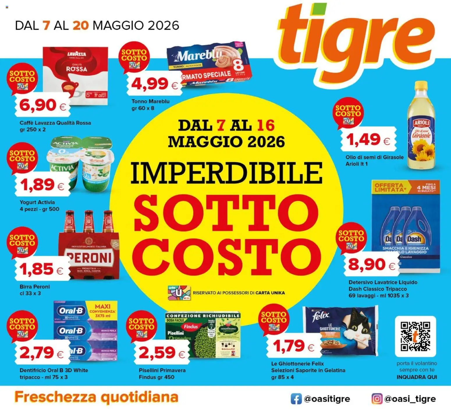 Volantino Tigre del 07.05.2026 | Pagina: 1 | Prodotti: Yogurt, Tè, Lavatrice, Tonno