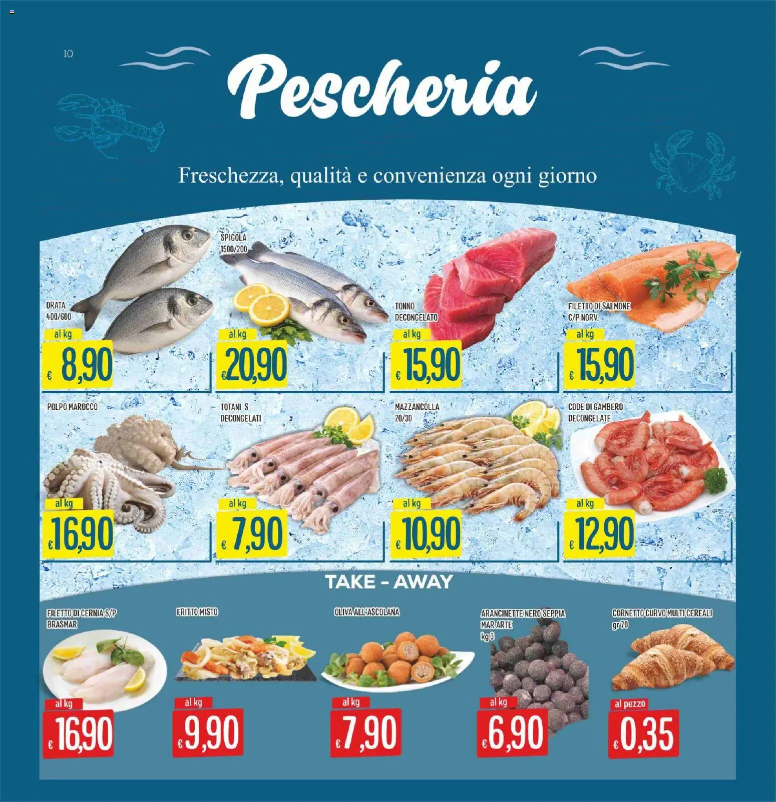 Volantino SISA del 06/08/2026 | Pagina: 10 | Prodotti: Salmone, Cereali, Polpo, Orata
