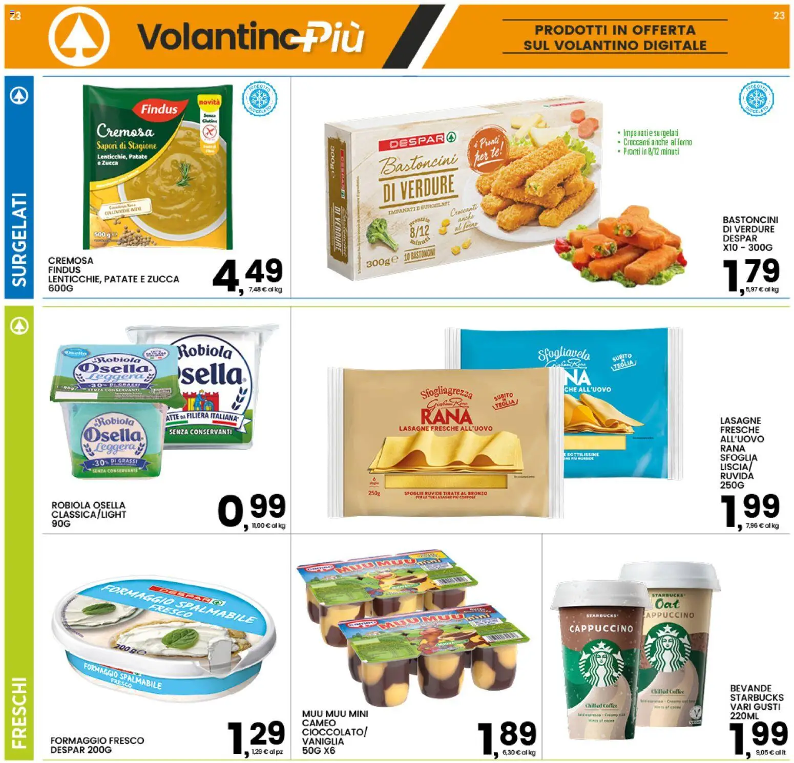 Volantino Interspar del 22/10/2026 | Pagina: 23 | Prodotti: Cappuccino, Verdure, Zucca, Formaggio spalmabile