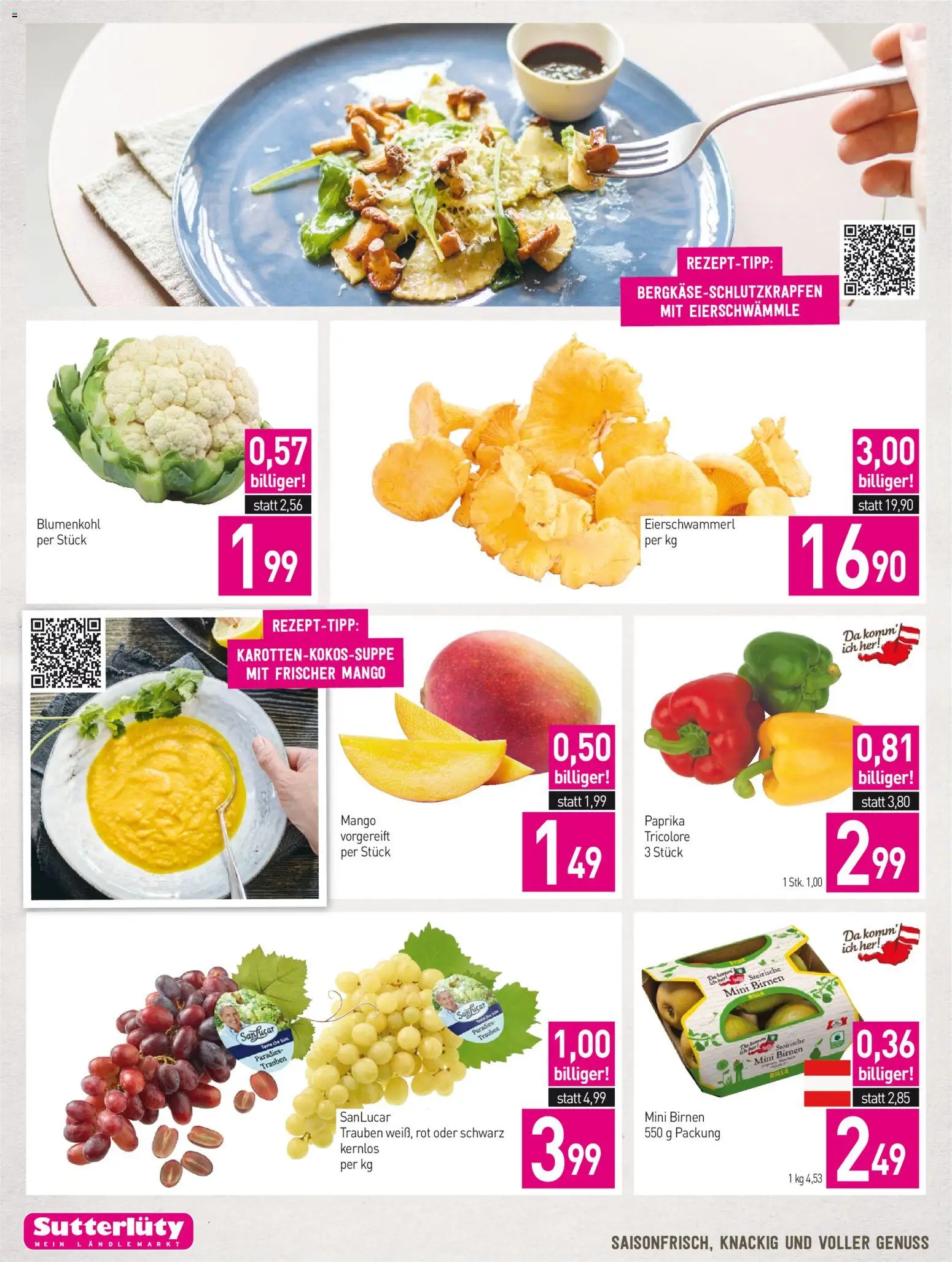 Sutterlüty Flugblatt gültig ab 10.09.2026 | Seite: 2 | Produkte: Mango, Blumenkohl