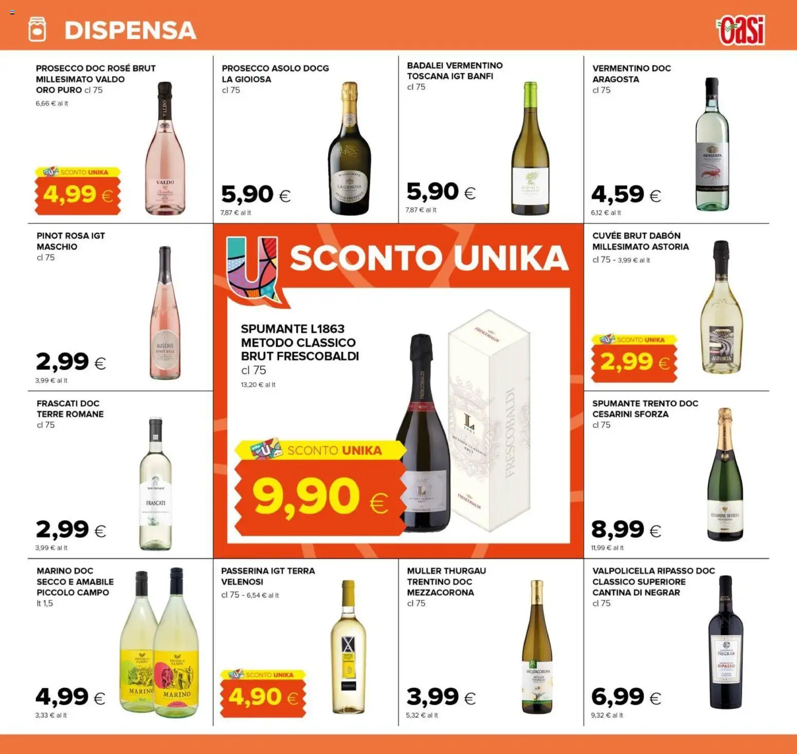 Volantino Oasi del 18.06.2026 | Pagina: 21 | Prodotti: Prosecco, Spumante, Terra