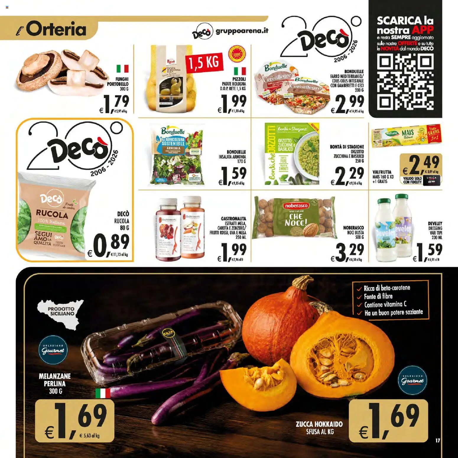 Volantino Decò del 01/09/2026 | Pagina: 17 | Prodotti: Noci, Basilico, Zucca Hokkaido, Farro
