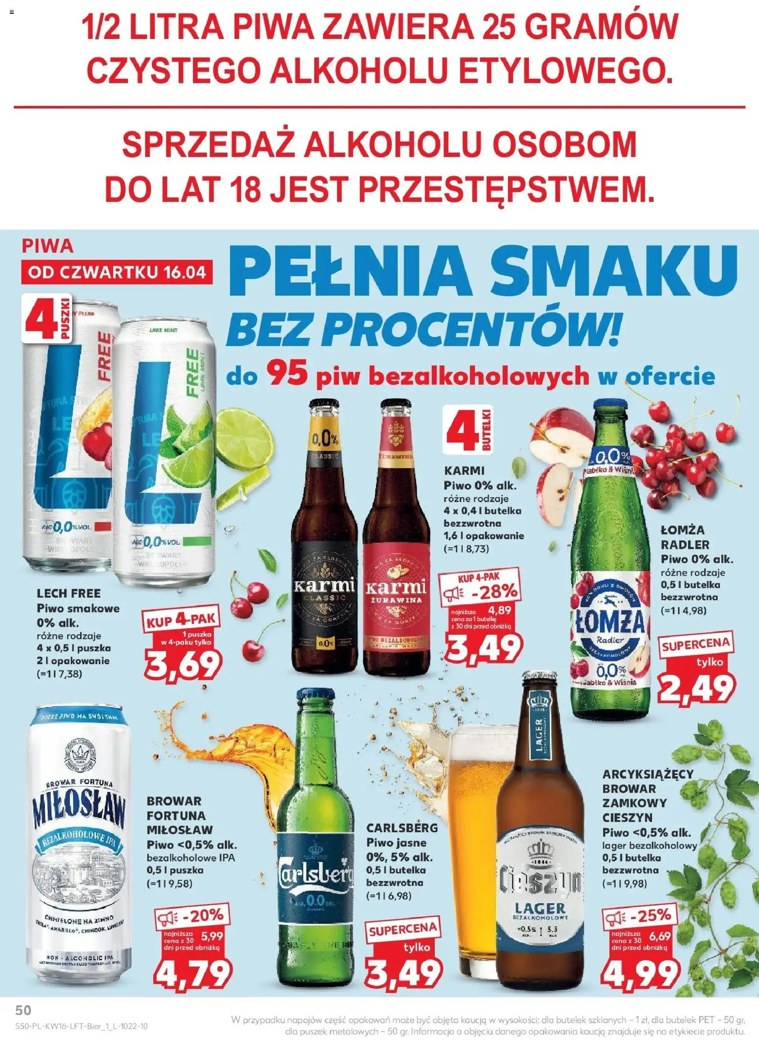 Kaufland gazetka od 16.04.2026 | Strona: 50 | Produkty: Żurawina, Piwo