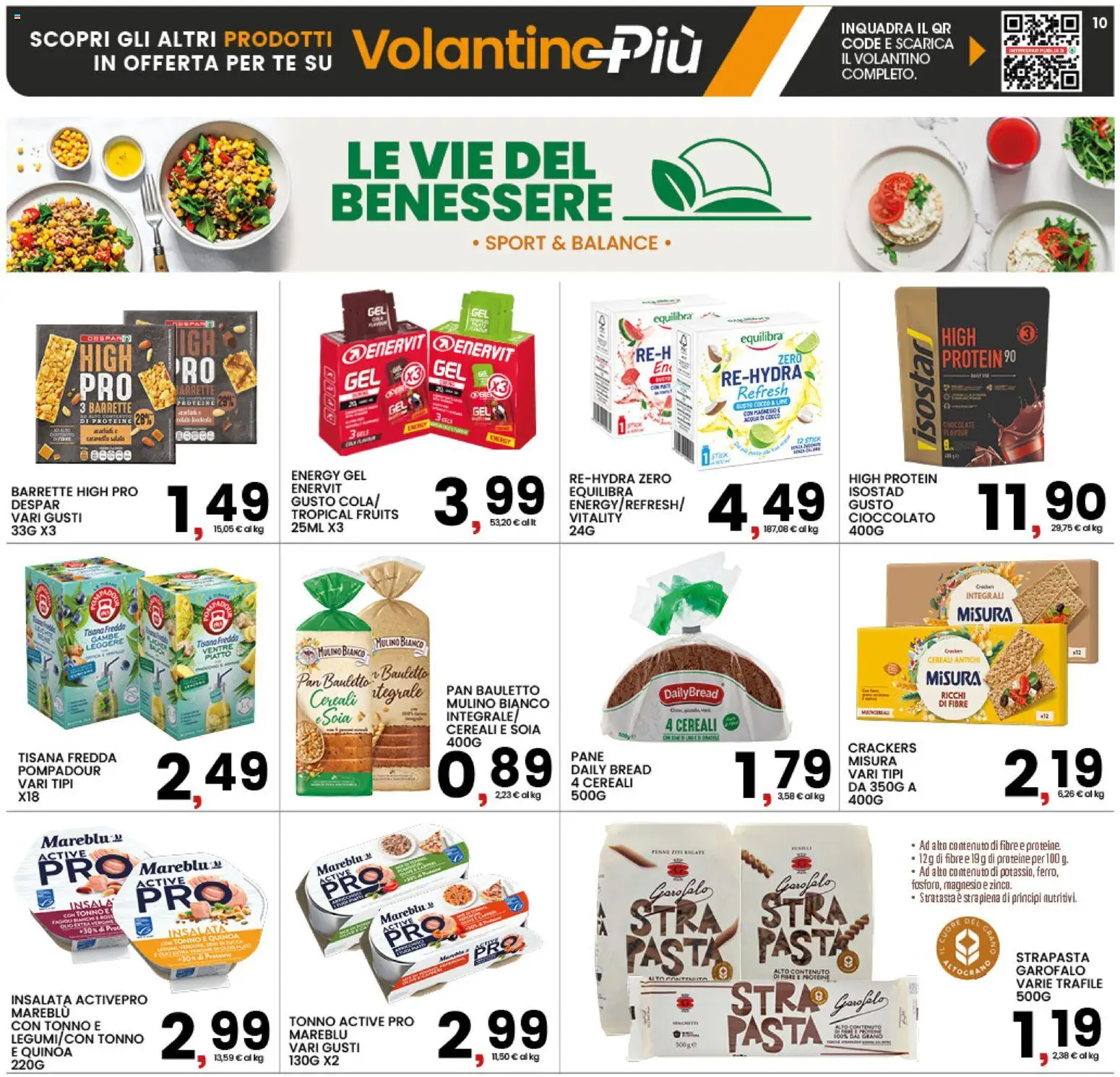 Volantino Interspar del 20/07/2026 | Pagina: 10 | Prodotti: Pane, Tè, Pasta, Piatto