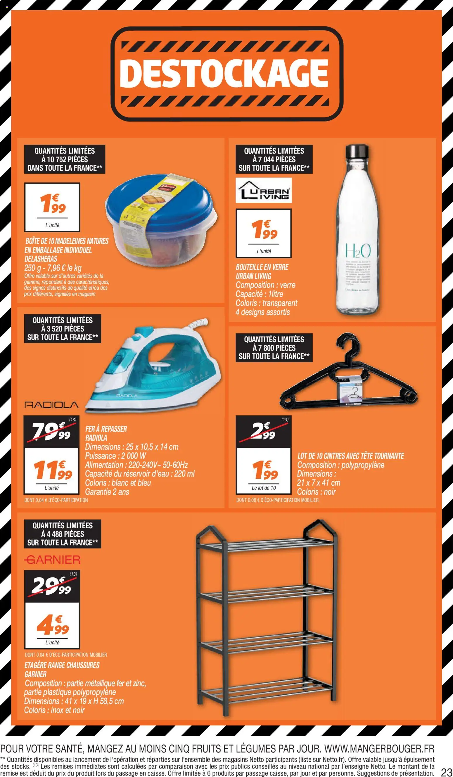 {H1} | Page: 23 | Produits: Réservoir d'eau, Étagère, Cintres, Bouteille