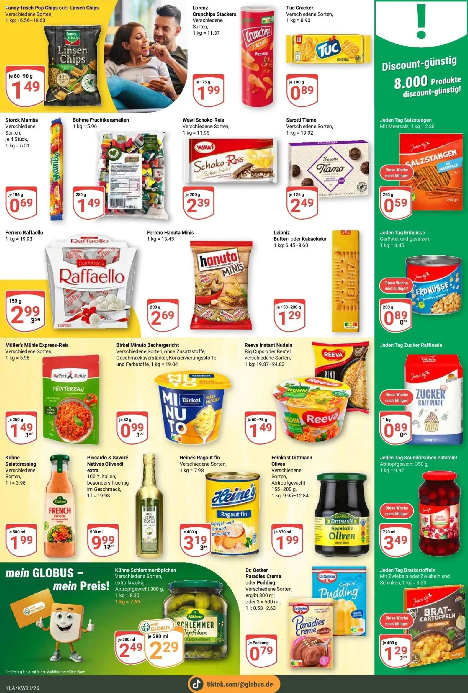 Globus Prospekt Kaiserslautern – gültig ab 27.07.2026 | Seite: 14 | Produkte: Erdnüsse, Pudding, Zucker, Chips