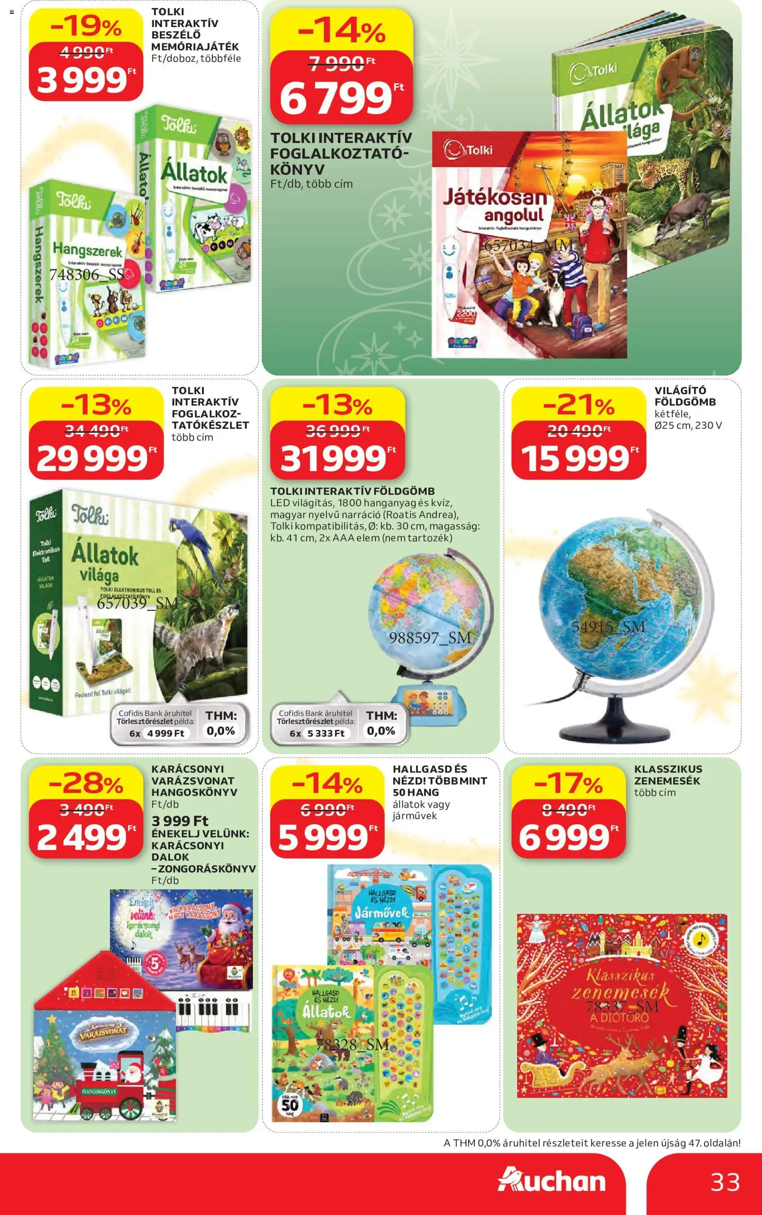 Auchan akciós ujság - amely érvényes a következő dátumtól: 2026.10.22. | Oldal: 33 | Termékek: Elem, Könyv, LED