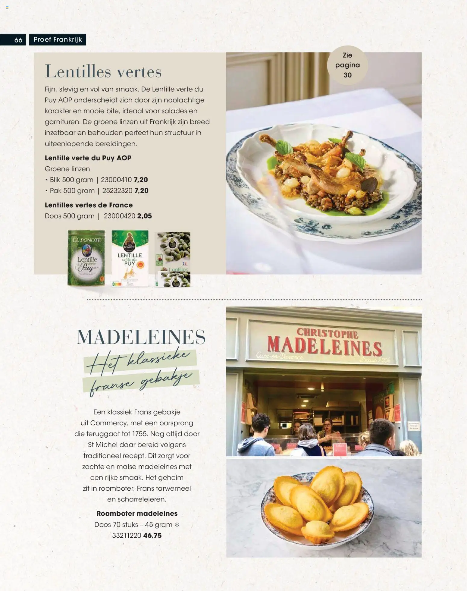 {H1} | Pagina: 66 | Producten: Salades, Roomboter, Linzen, La