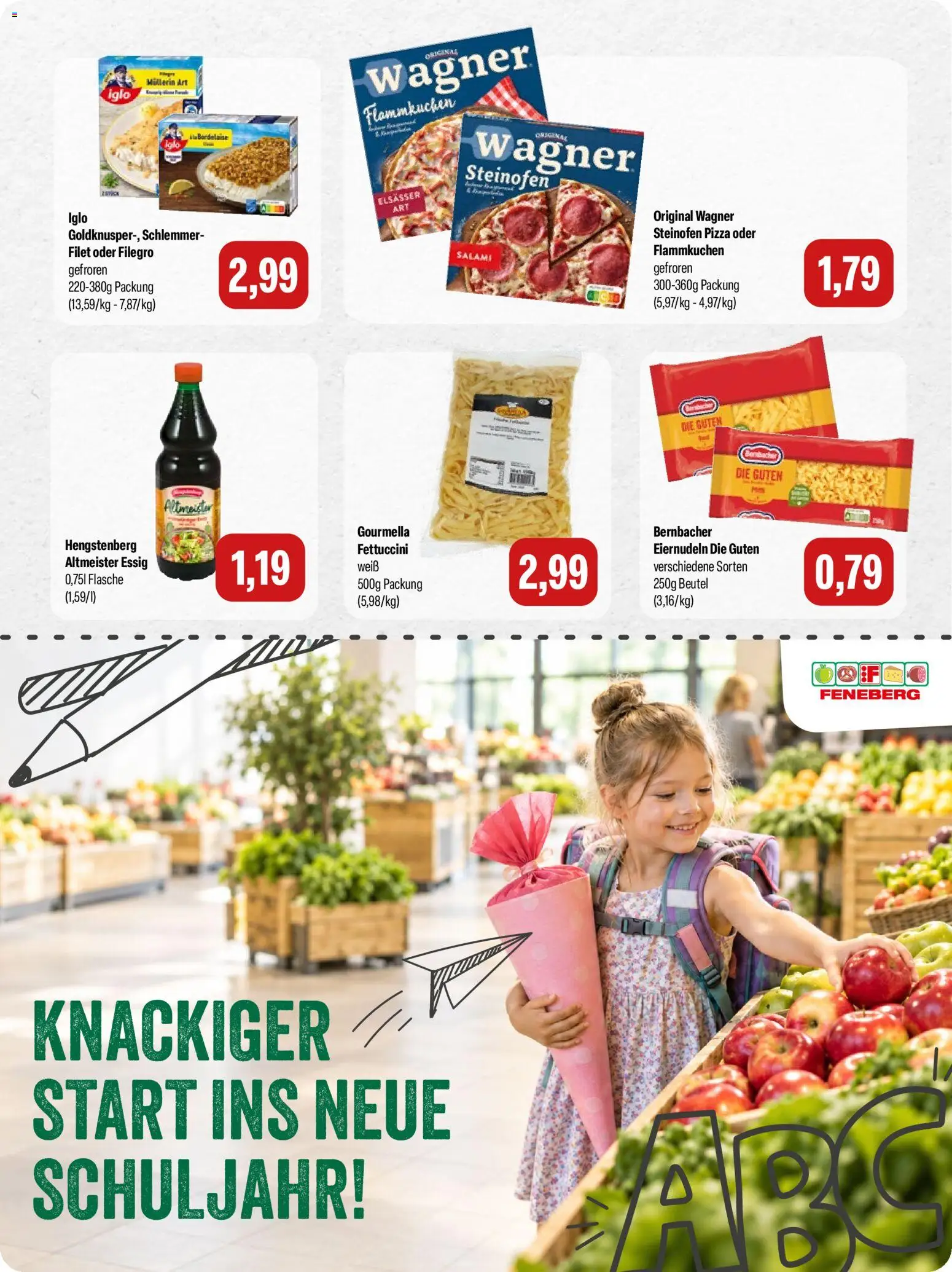 Feneberg Angebote – gültig ab 17.09.2026 | Seite: 7 | Produkte: Essig, Iglo, Salami, Pizza