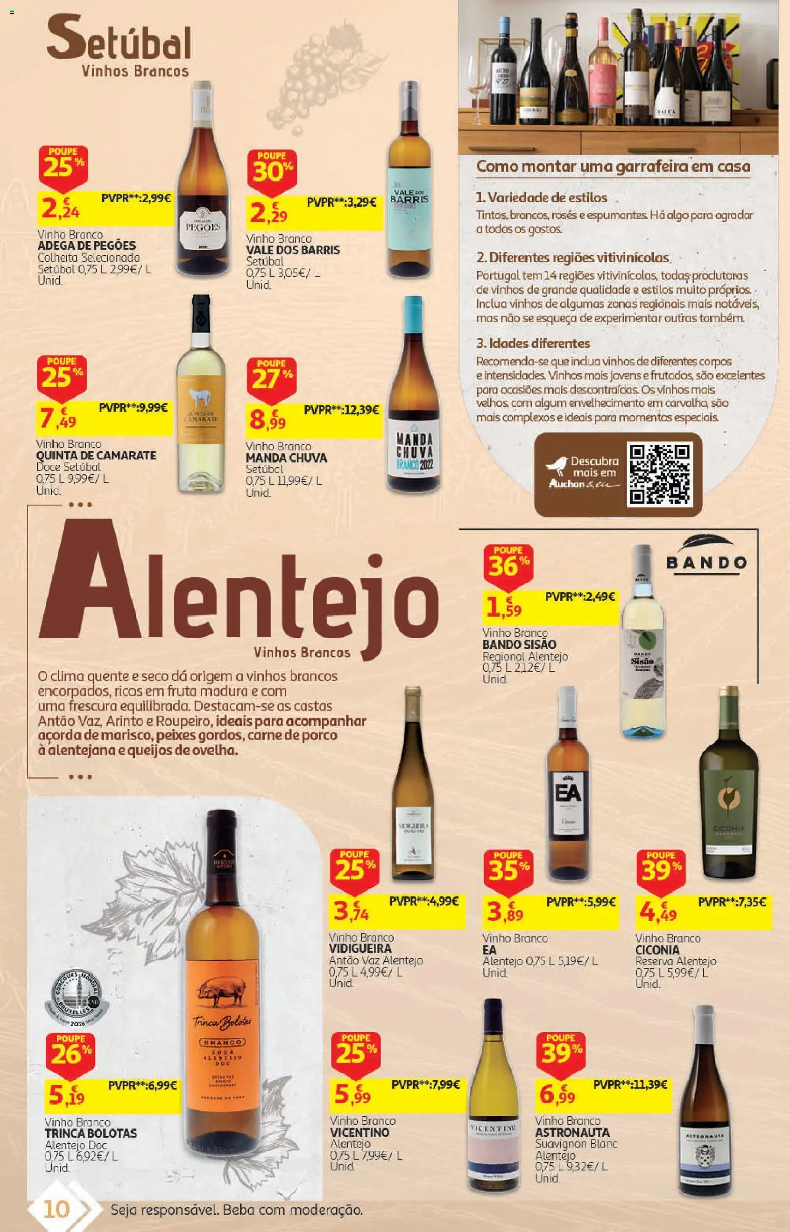 Auchan folheto - Vinhos │ válido de 22/09/2026 | Página: 10 | Produtos: Vinho branco, Vinho, Carne de porco, Carne
