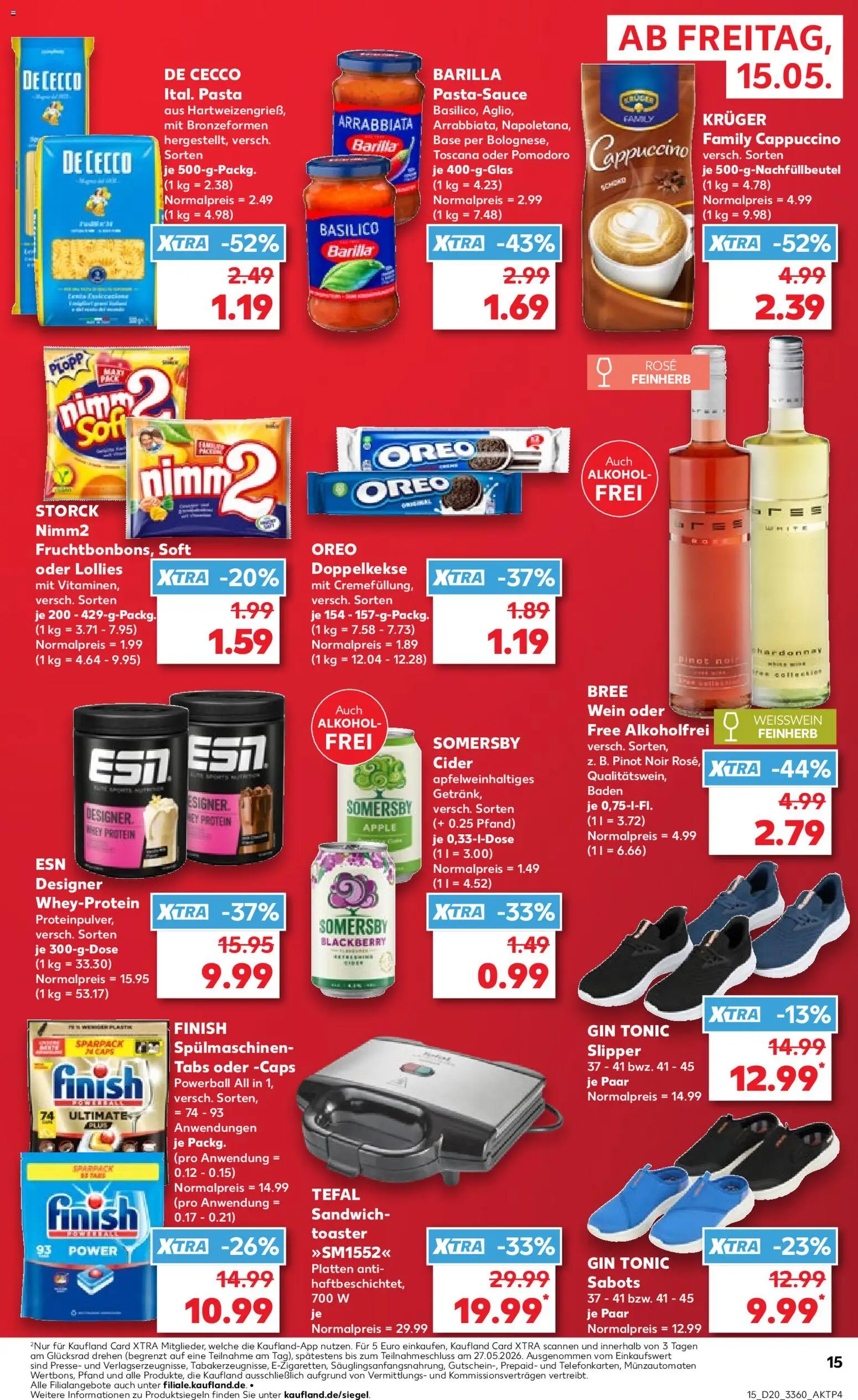 Kaufland Prospekt – gültig ab 15.05.2026 | Seite: 15 | Produkte: Barilla, Weißwein, Bree, Gin