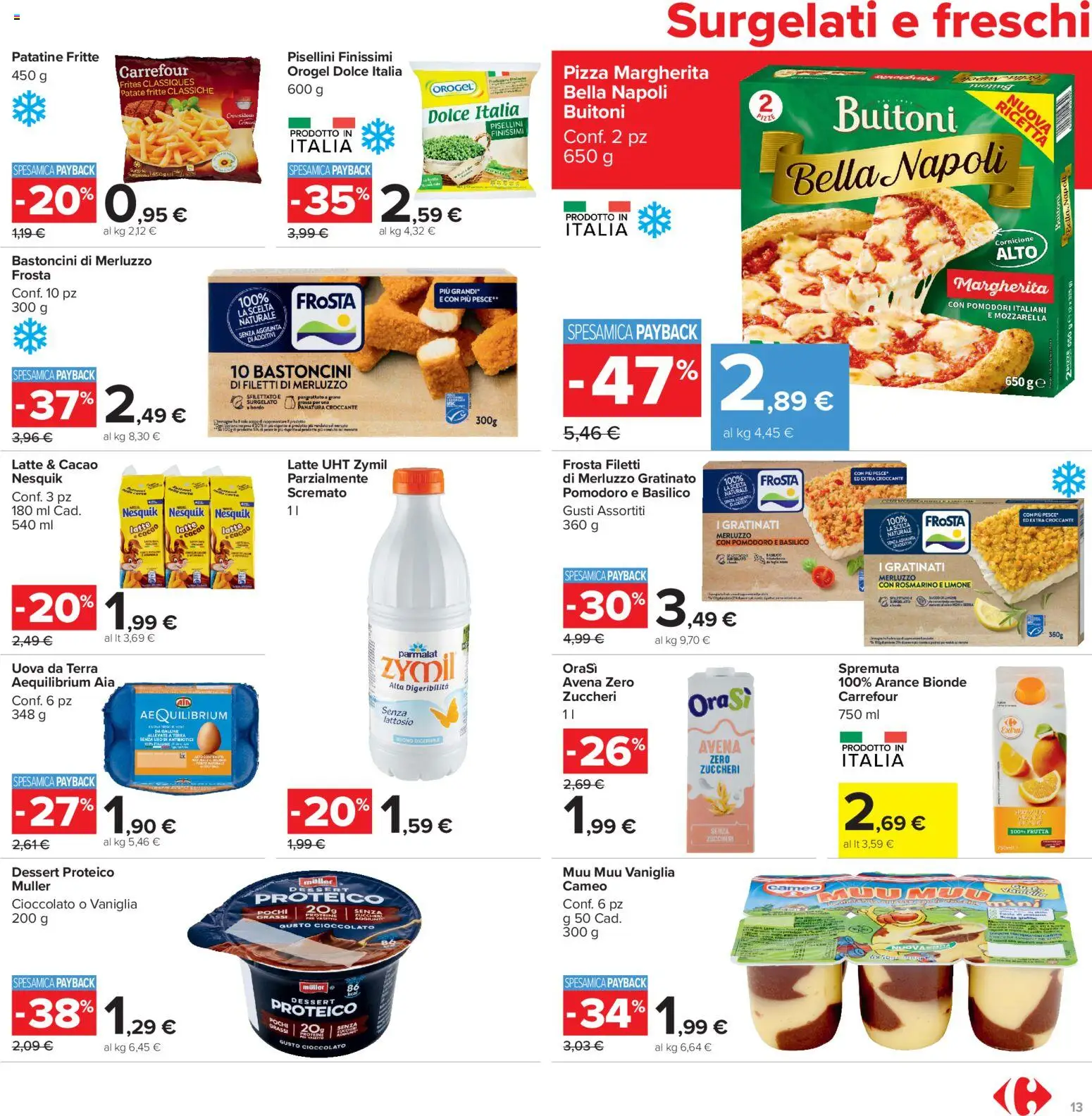 Volantino Carrefour del 13/07/2026 | Pagina: 13 | Prodotti: Patatine, Pomodori, Basilico, Cacao