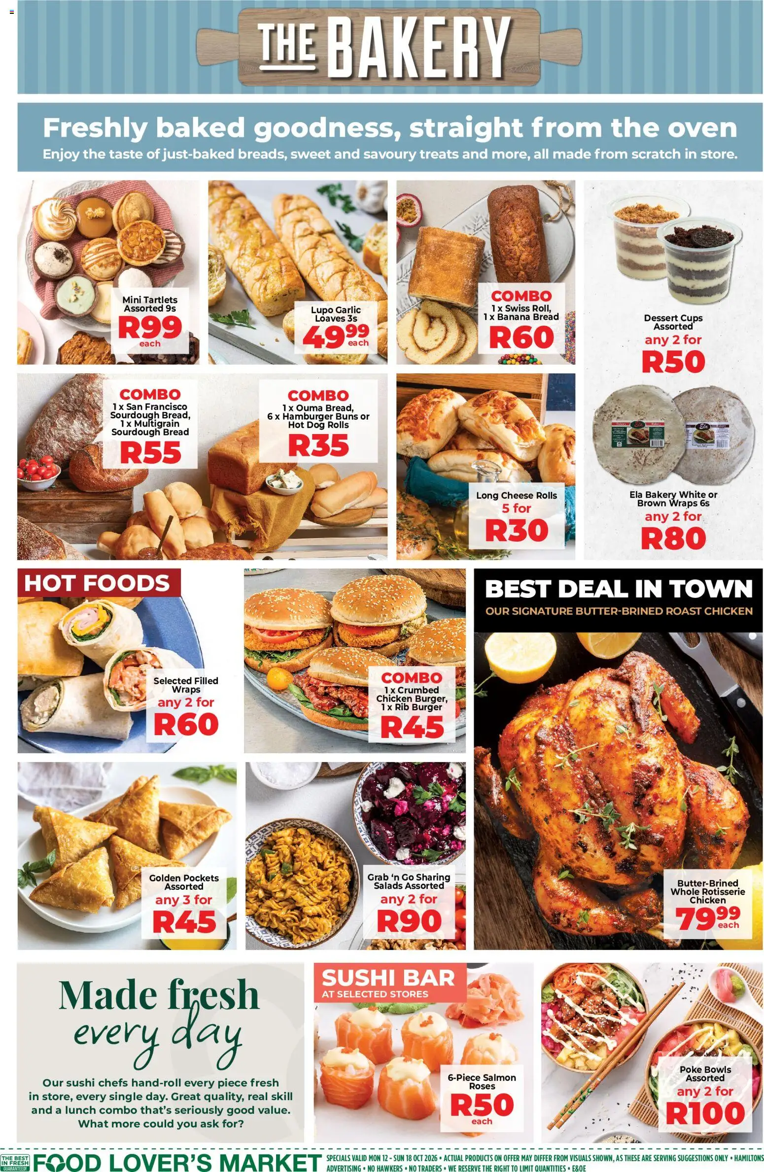 New Food Lover's Market catalogue – valid from 12/10/2026 | Page: 4 | Products: Bakery, Buns, Dessert, Cheese