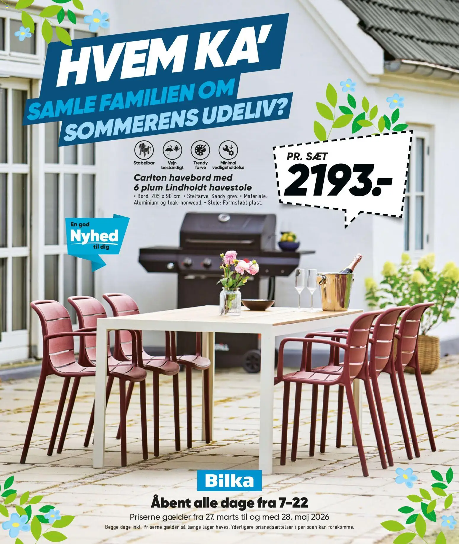 Bilka tilbudsavis – gyldig fra 27.03.2026 | Side: 1 | Produkter: Bord, Havestole