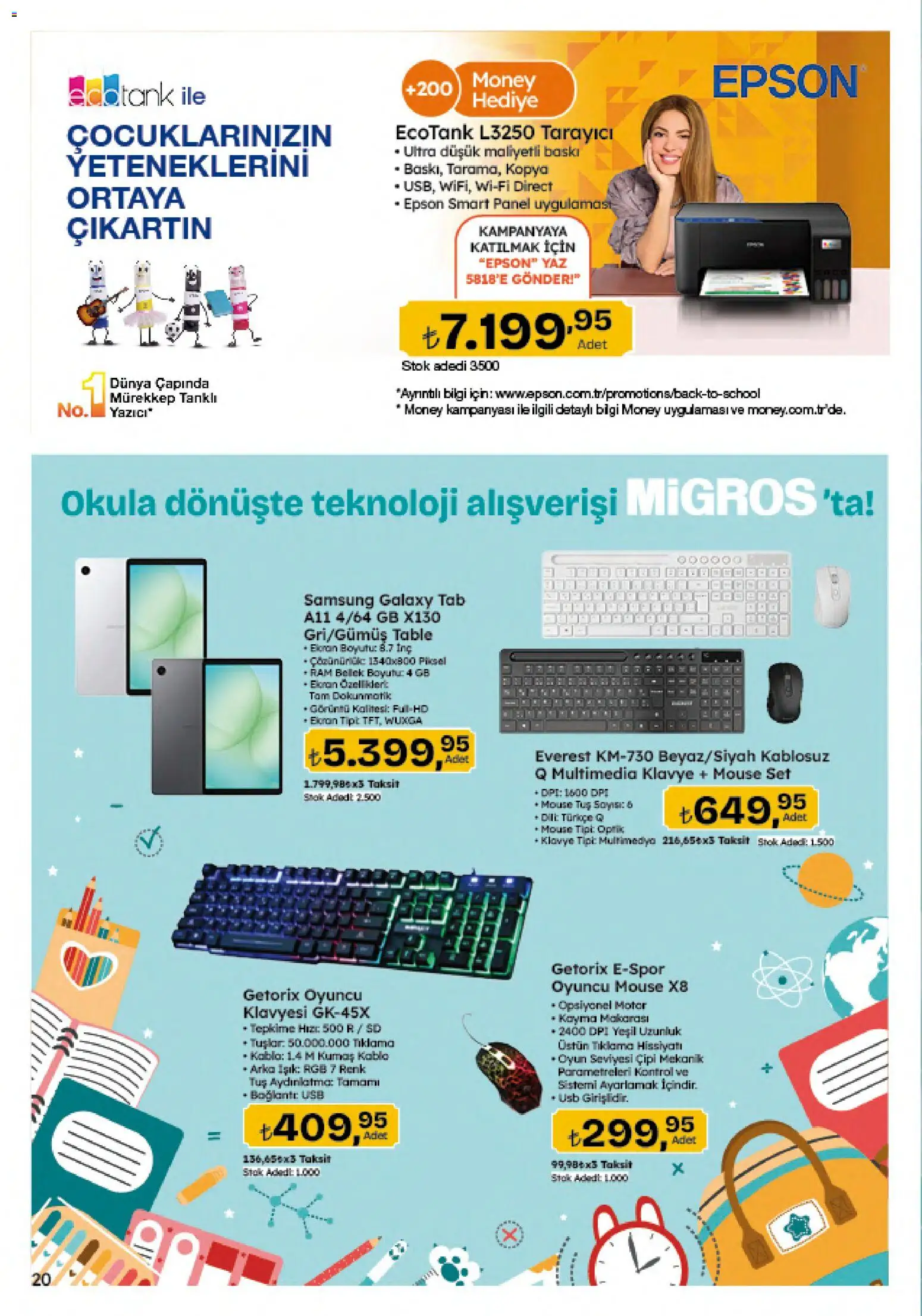 Migros Katalog - 5M Migroskop Dijital - 20 Ağustos 2026 tarihinden itibaren geçerlidir | Sayfa: 143 | Ürünler: Baskı, Yazıcı, Kablo, USB